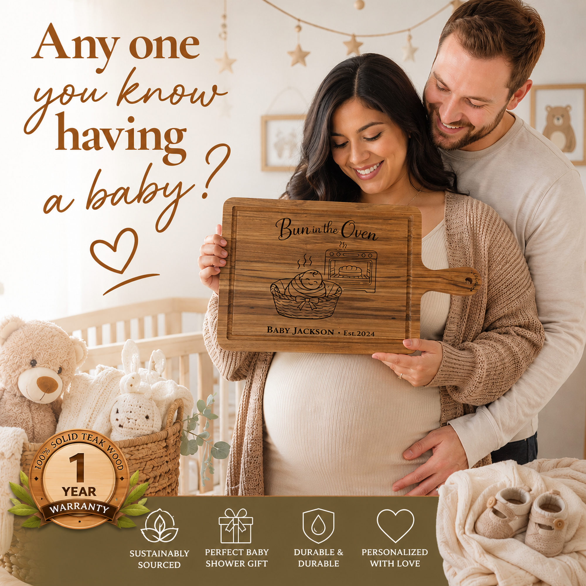 Personalized Baby Announcement Cutting Boards
