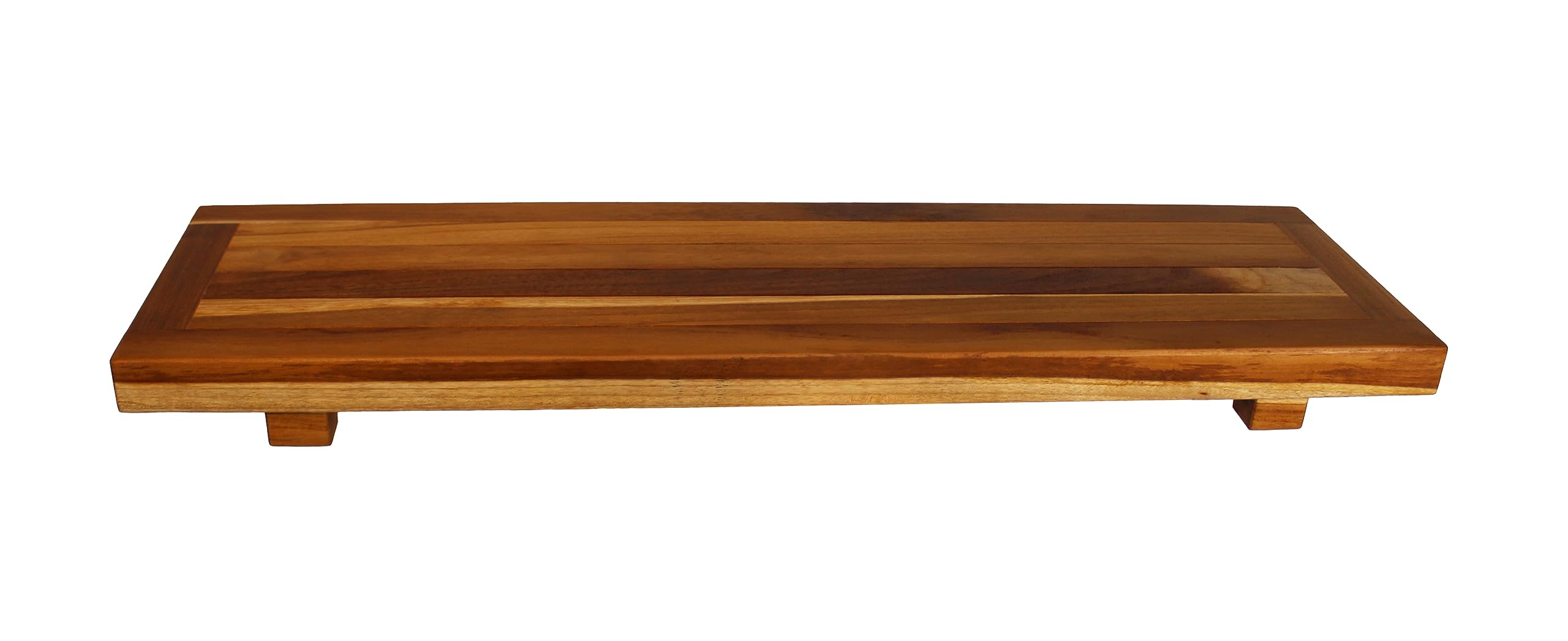 Eleganto® 34” Teak Bath Tray and Seat in EarthyTeak® Finish - DecoTeak® Eleganto® 23”W Teak Floor Mat in a Woodland Brown Finish