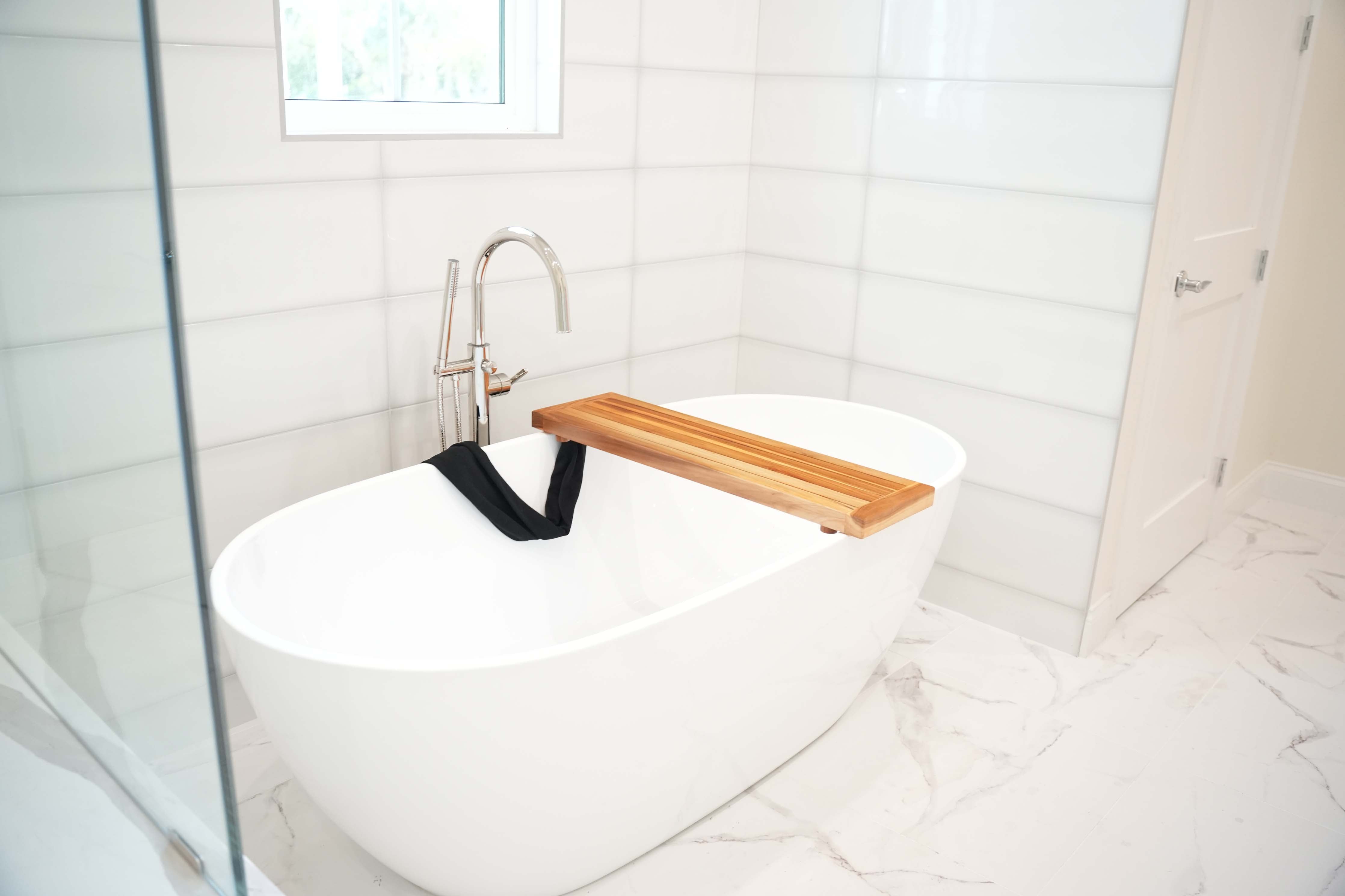 Eleganto® 34” Teak Bath Tray and Seat in EarthyTeak® Finish