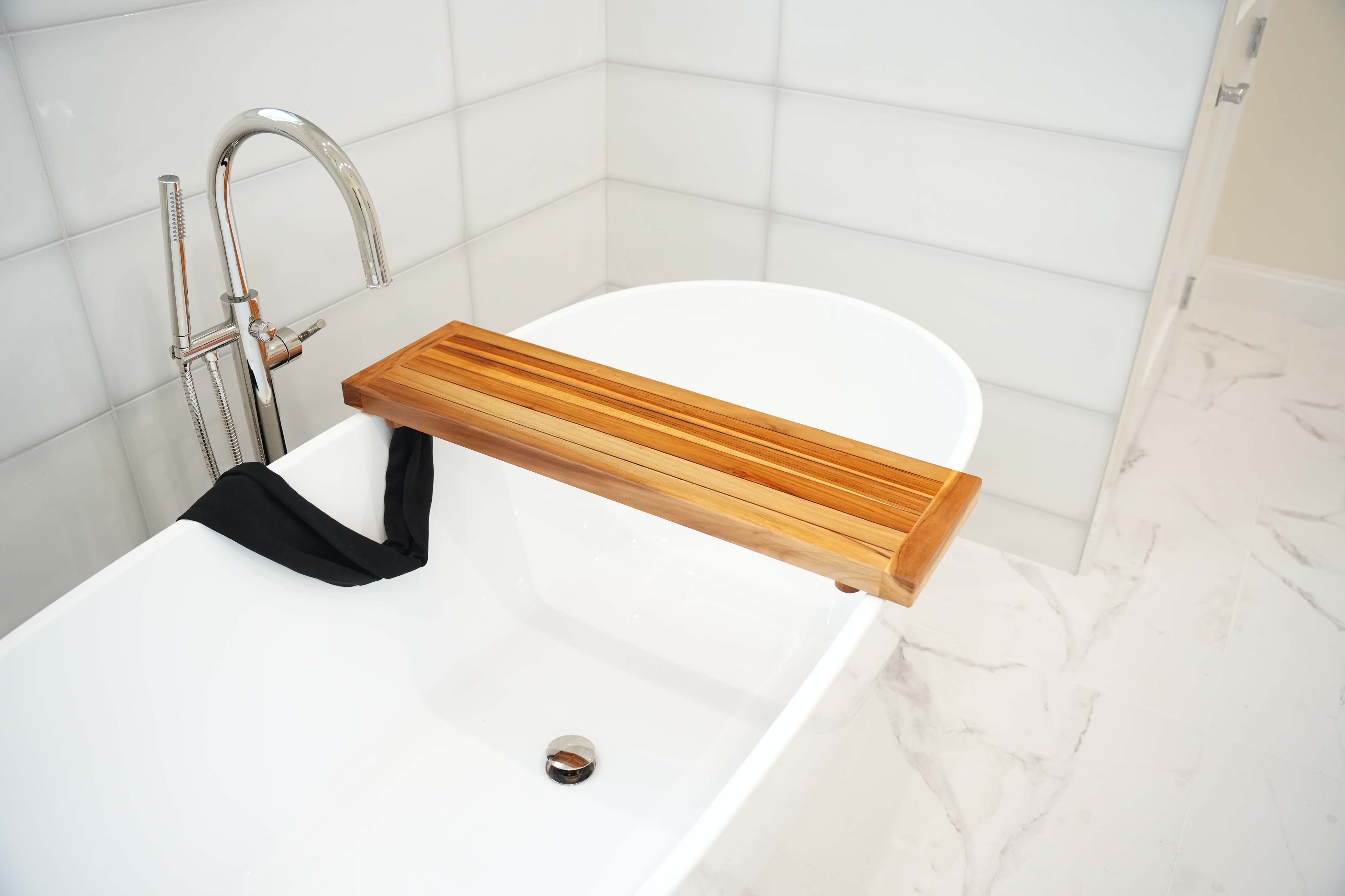Eleganto® 34” Teak Bath Tray and Seat in EarthyTeak® Finish