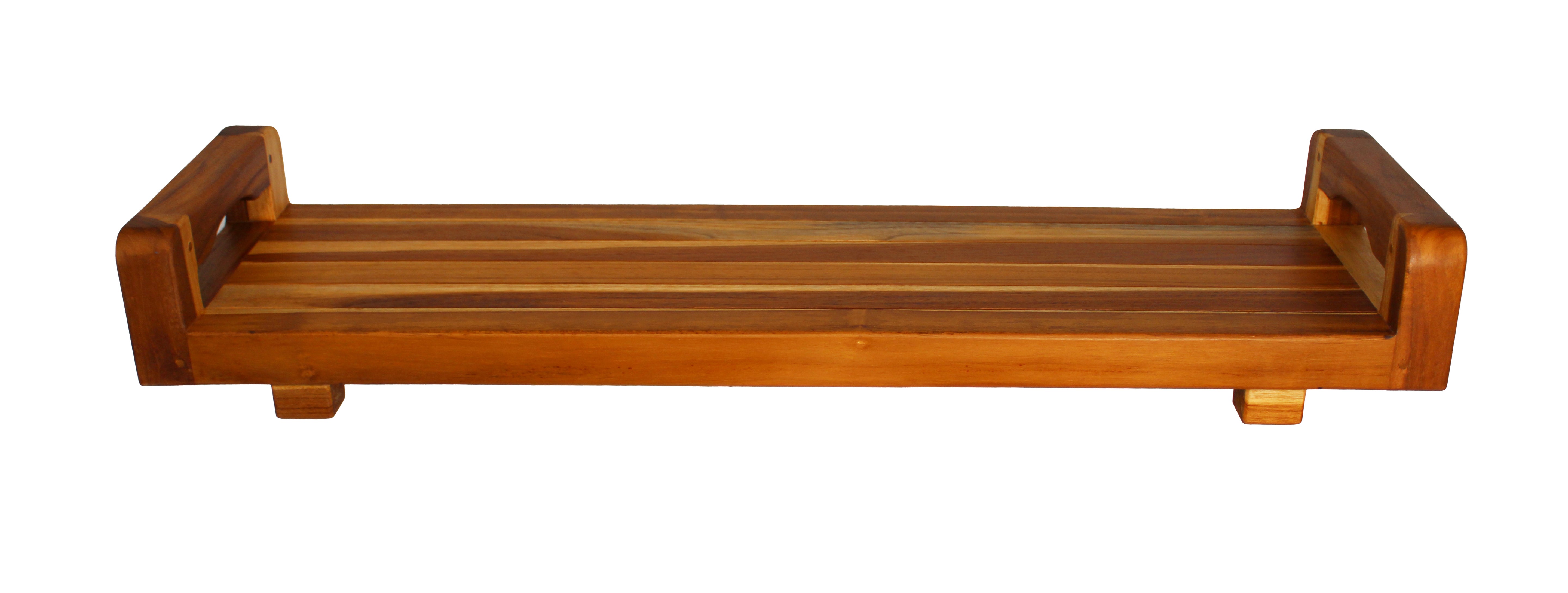 Eleganto® 34” Teak Bath Tray with LiftAide® in EarthyTeak® Finish