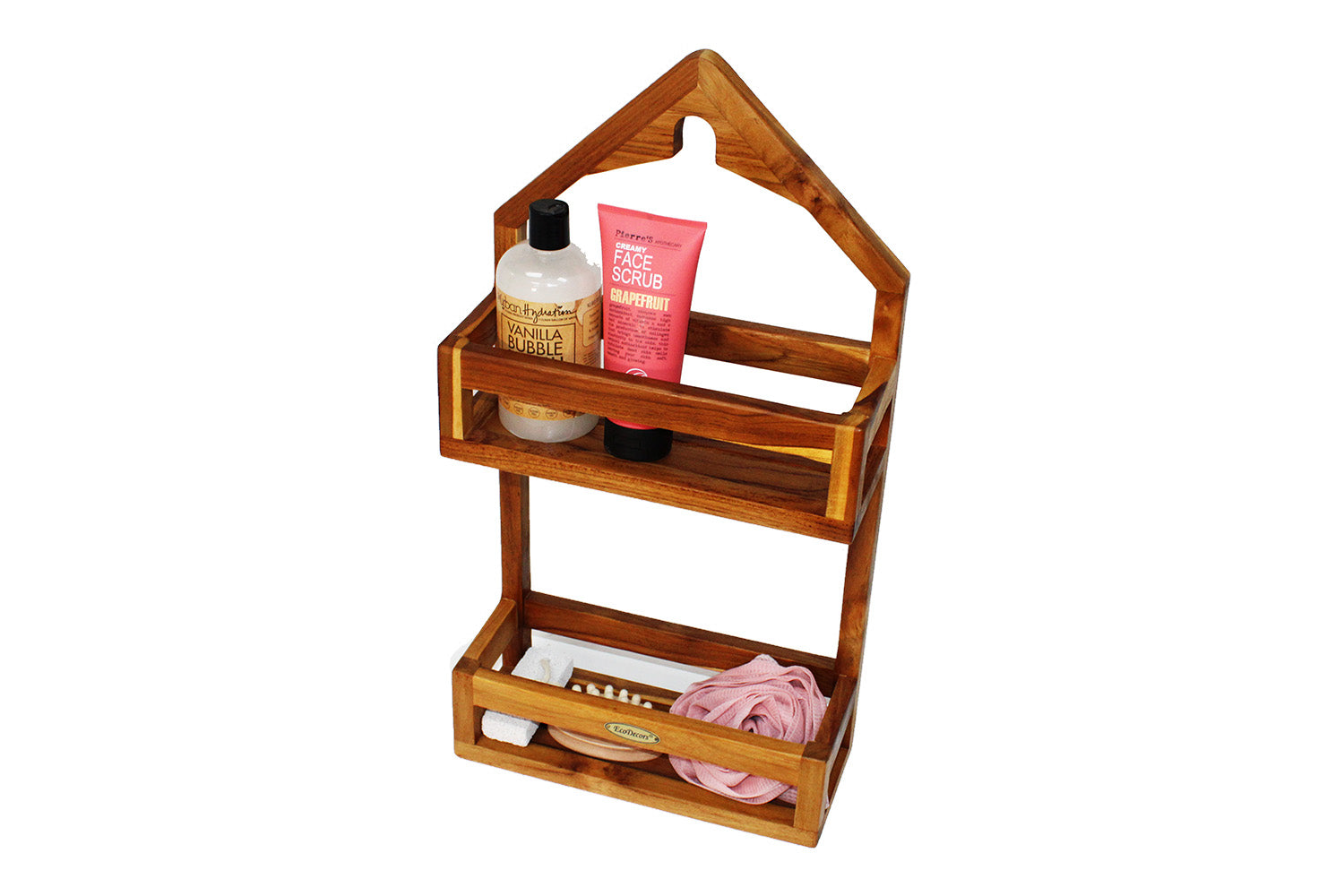EcoDecors Teak Hanging Shower Caddy 22.25" x 11.8"