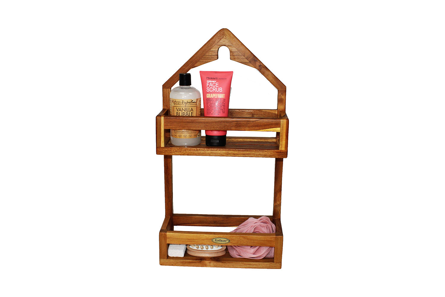 EcoDecors Teak Hanging Shower Caddy 22.25" x 11.8"
