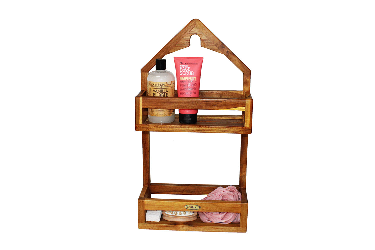 EcoDecors Teak Hanging Shower Caddy 22.25" x 11.8"