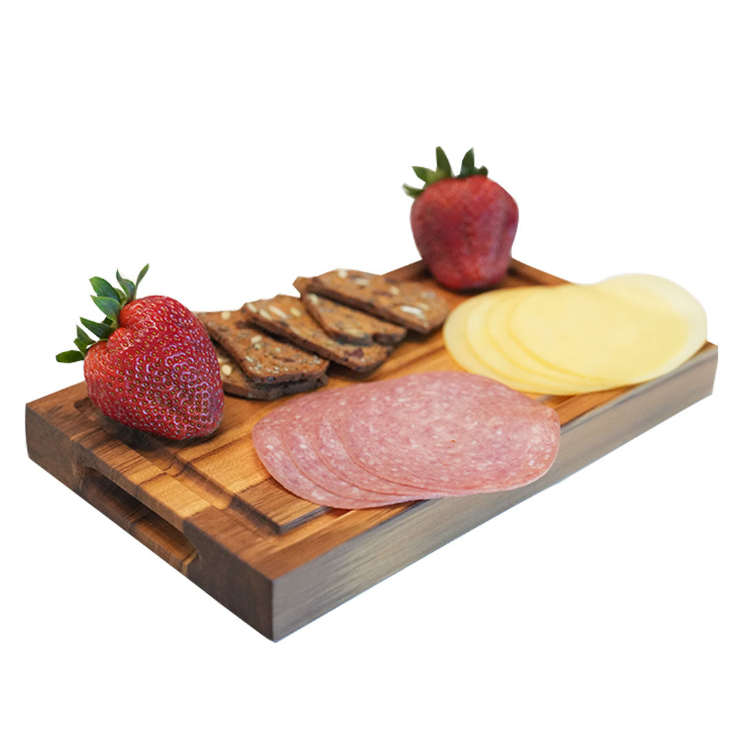 EcoDecors 10x6 Edge Grain Teak Cutting Board Compact & Reversible