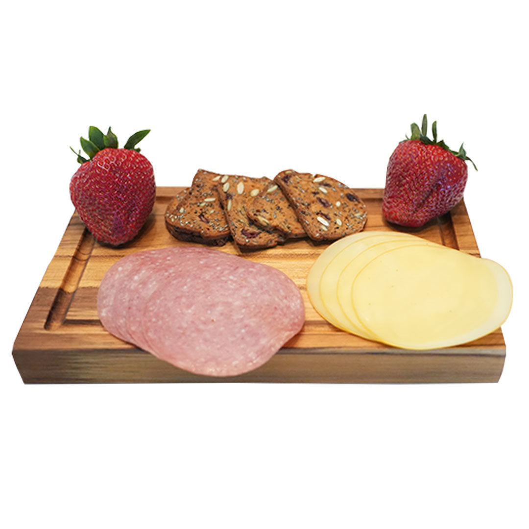EcoDecors 10x6 Edge Grain Teak Cutting Board Compact & Reversible