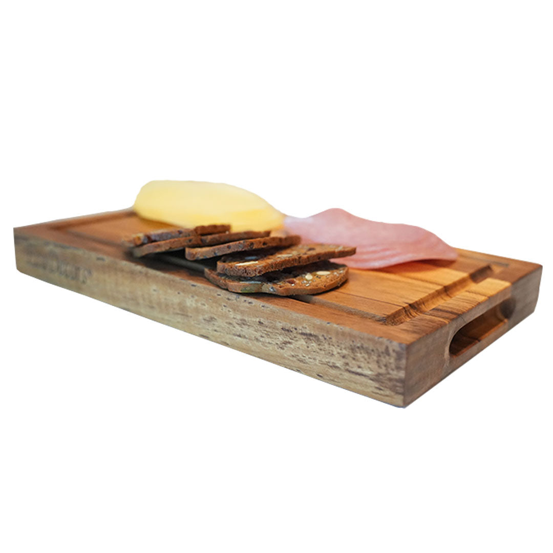 EcoDecors 10x6 Edge Grain Teak Cutting Board Compact & Reversible