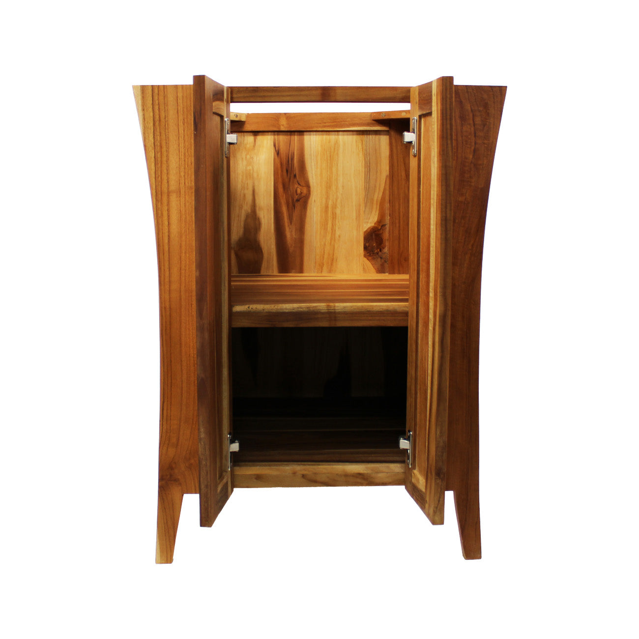 EcoDecors® Curvature® 24" Teak Wood Free Standing Bathroom Vanity in EarthyTeak® Finish