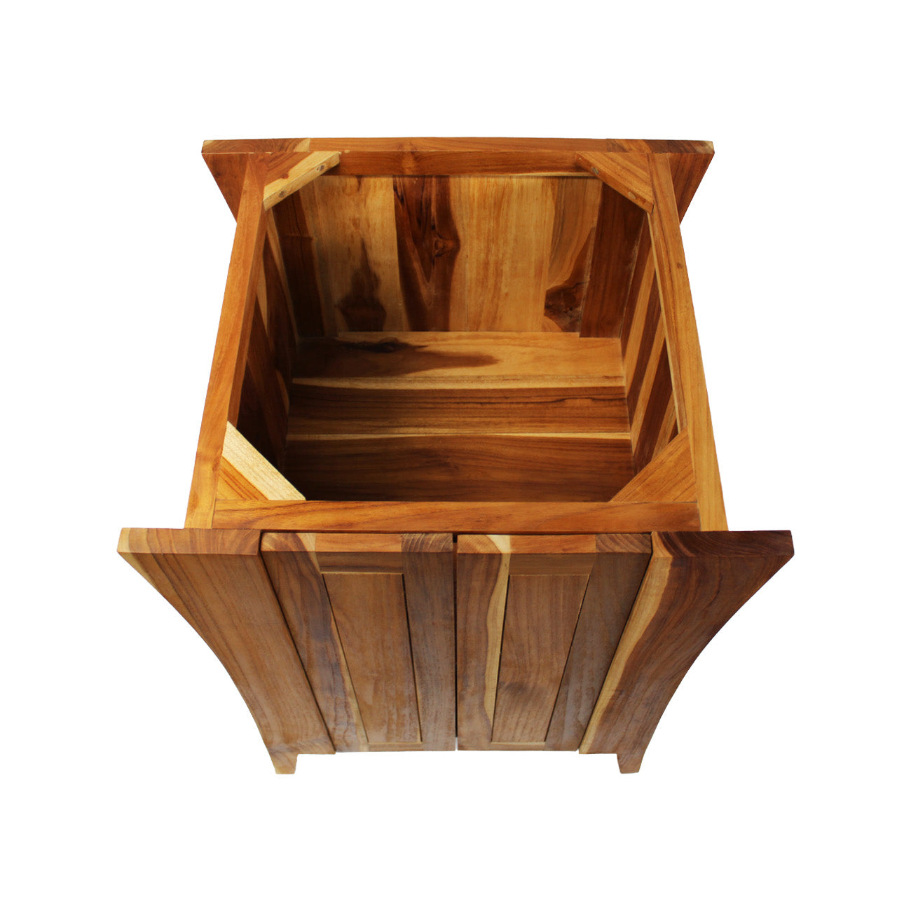 EcoDecors® Curvature® 24" Teak Wood Free Standing Bathroom Vanity in EarthyTeak® Finish