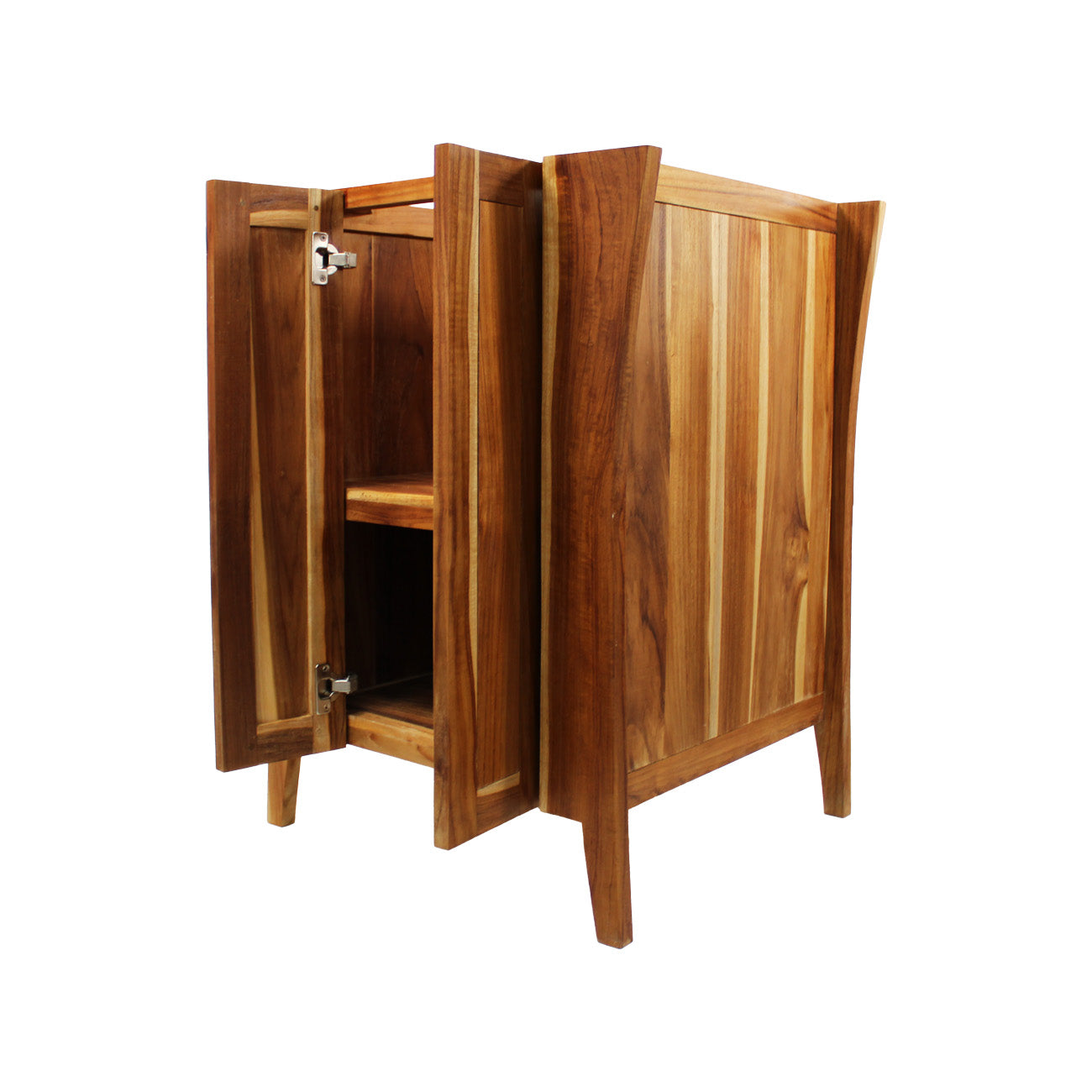 EcoDecors® Curvature® 24" Teak Wood Free Standing Bathroom Vanity in EarthyTeak® Finish