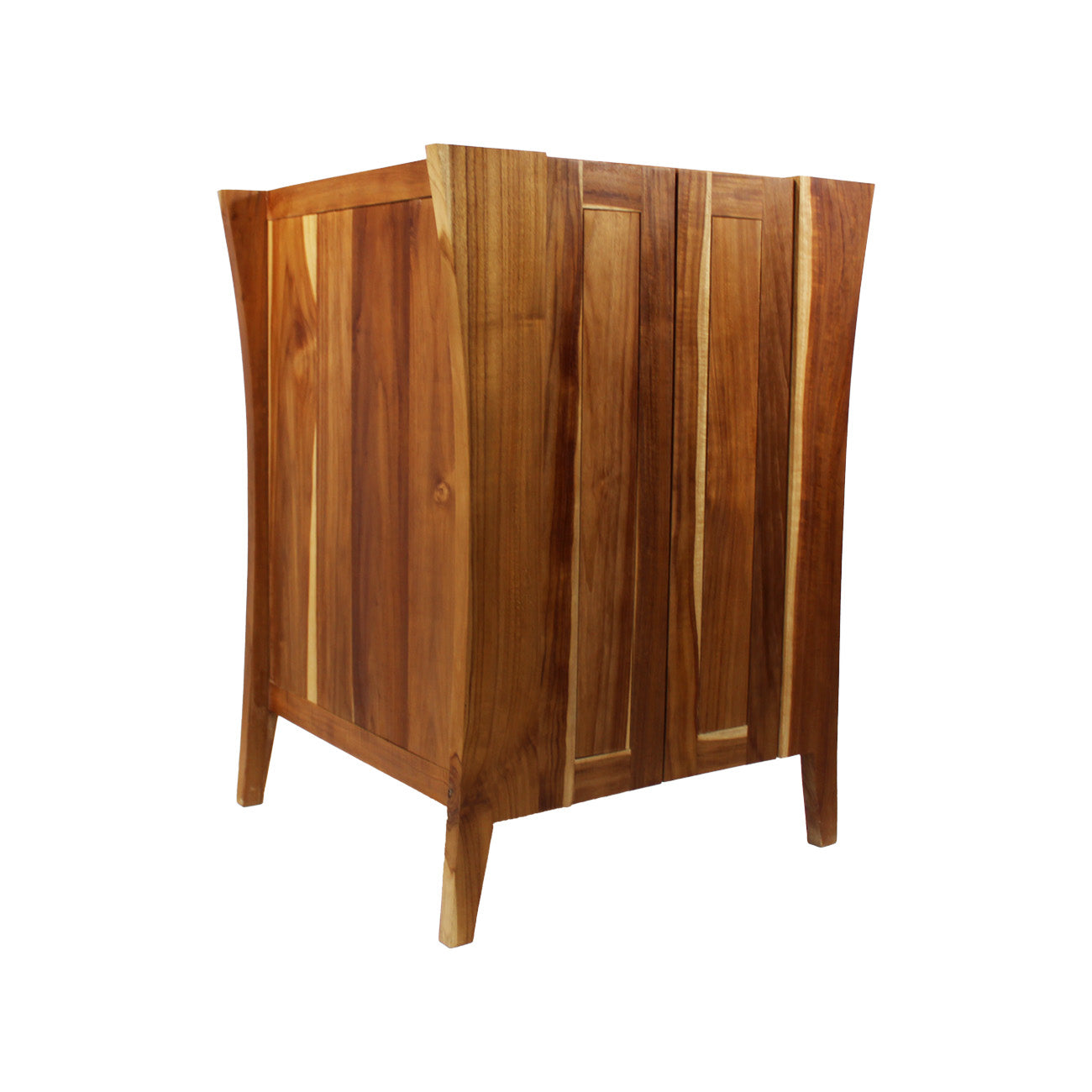 EcoDecors® Curvature® 24" Teak Wood Free Standing Bathroom Vanity in EarthyTeak® Finish