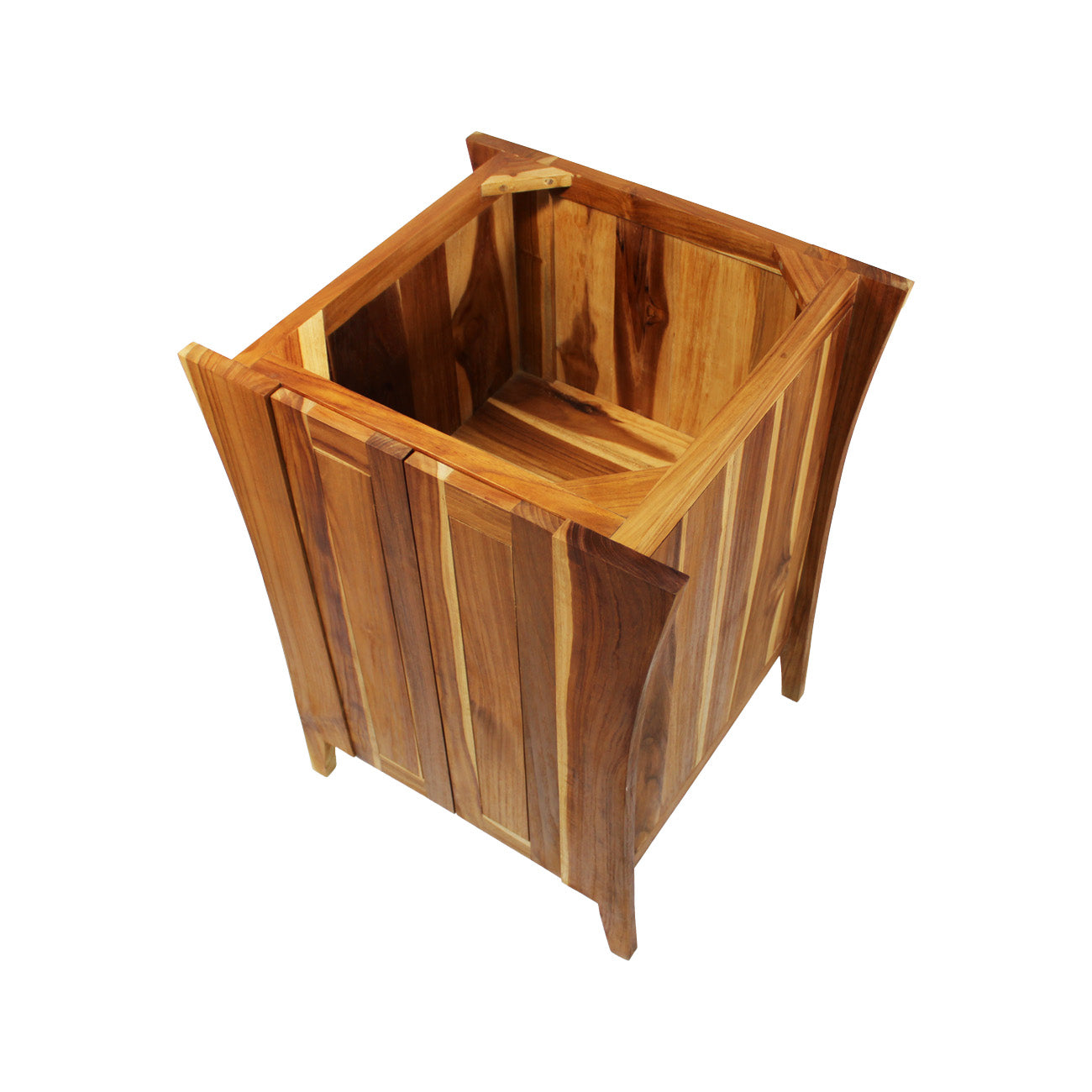 EcoDecors® Curvature® 24" Teak Wood Free Standing Bathroom Vanity in EarthyTeak® Finish