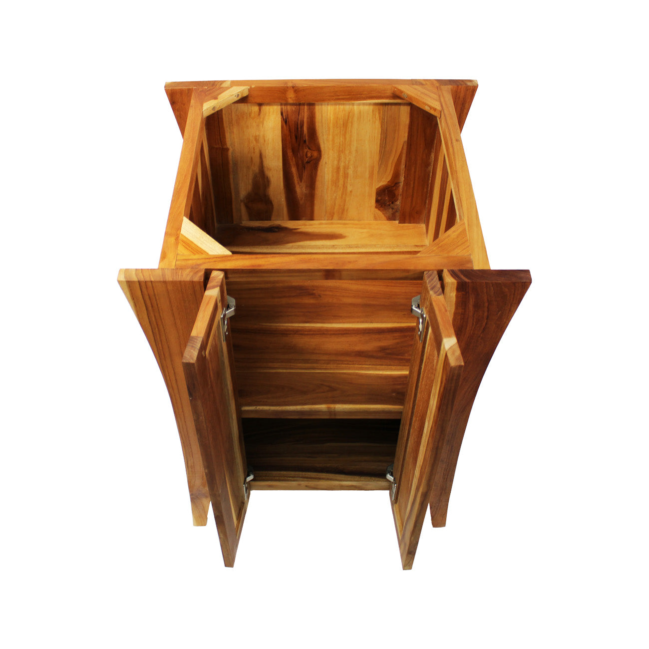 EcoDecors® Curvature® 24" Teak Wood Free Standing Bathroom Vanity in EarthyTeak® Finish