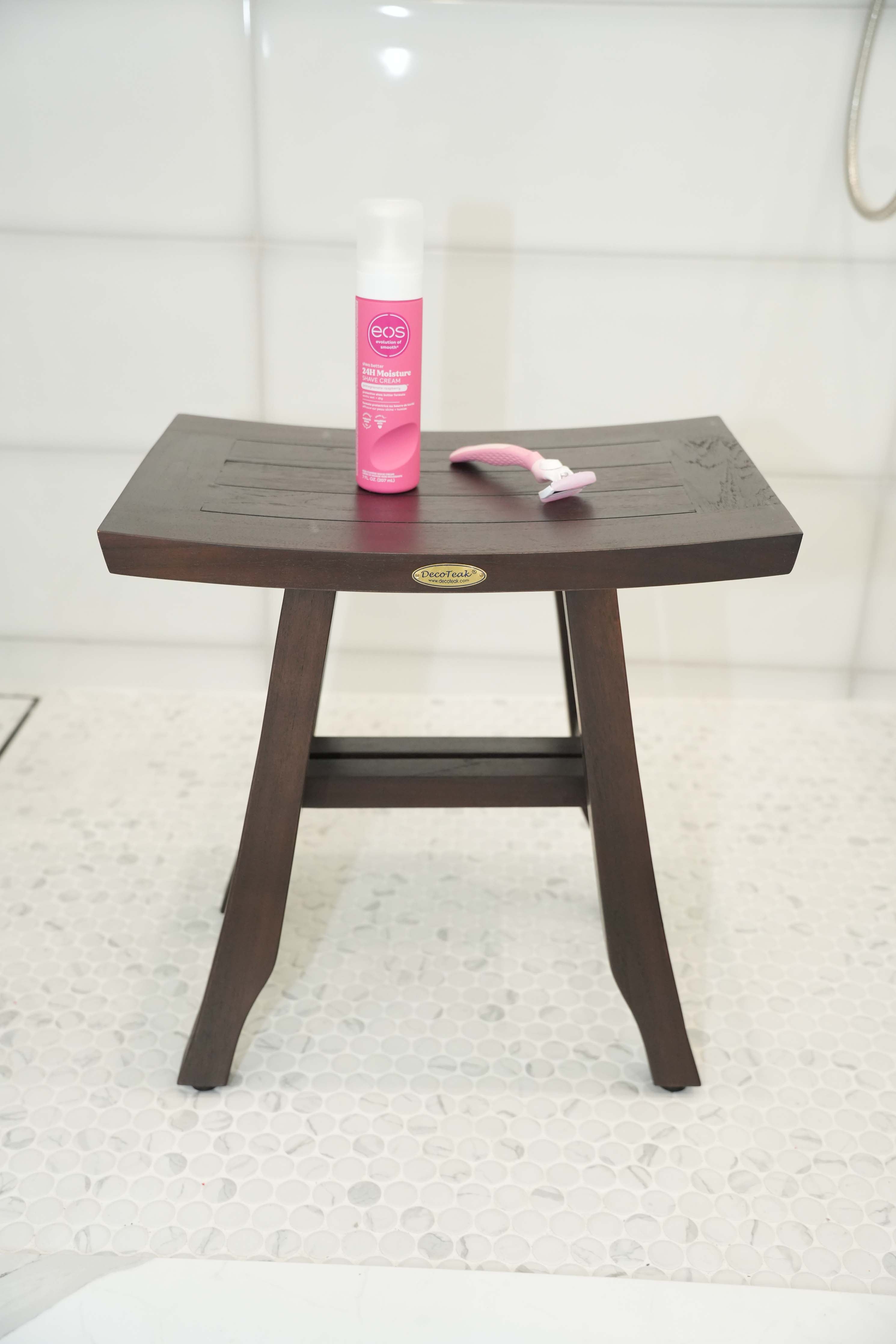 DecoTeak® Satori® 18" Teak Wood Shower Bench in Woodland Brown Finish