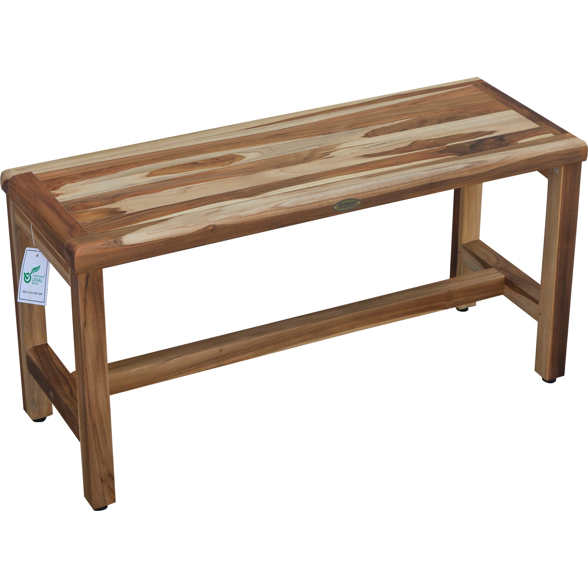 EcoDecors® Eleganto® 47" Teak Wood Shower Bench in EarthyTeak Finish