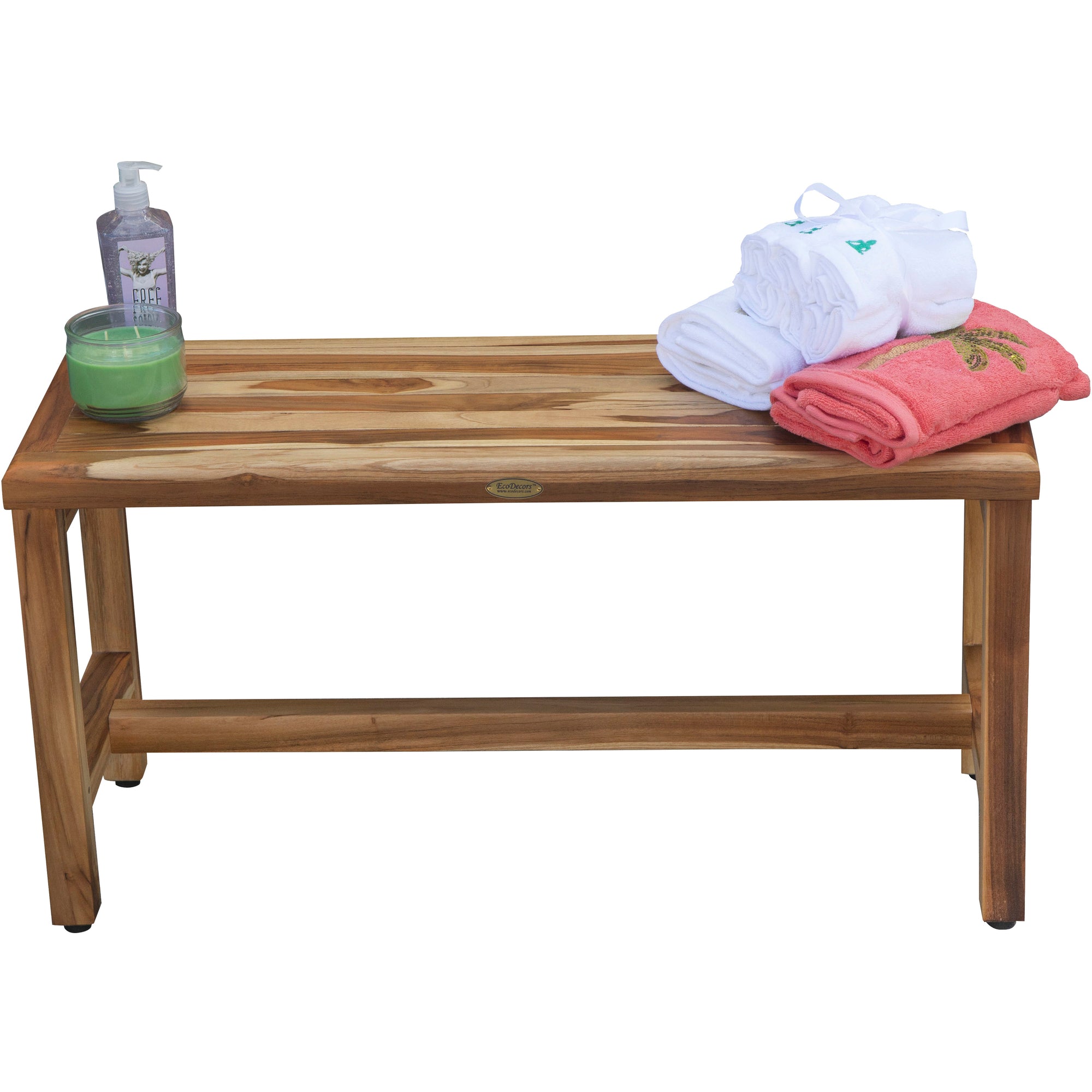 EcoDecors® Eleganto® 47" Teak Wood Shower Bench in EarthyTeak Finish