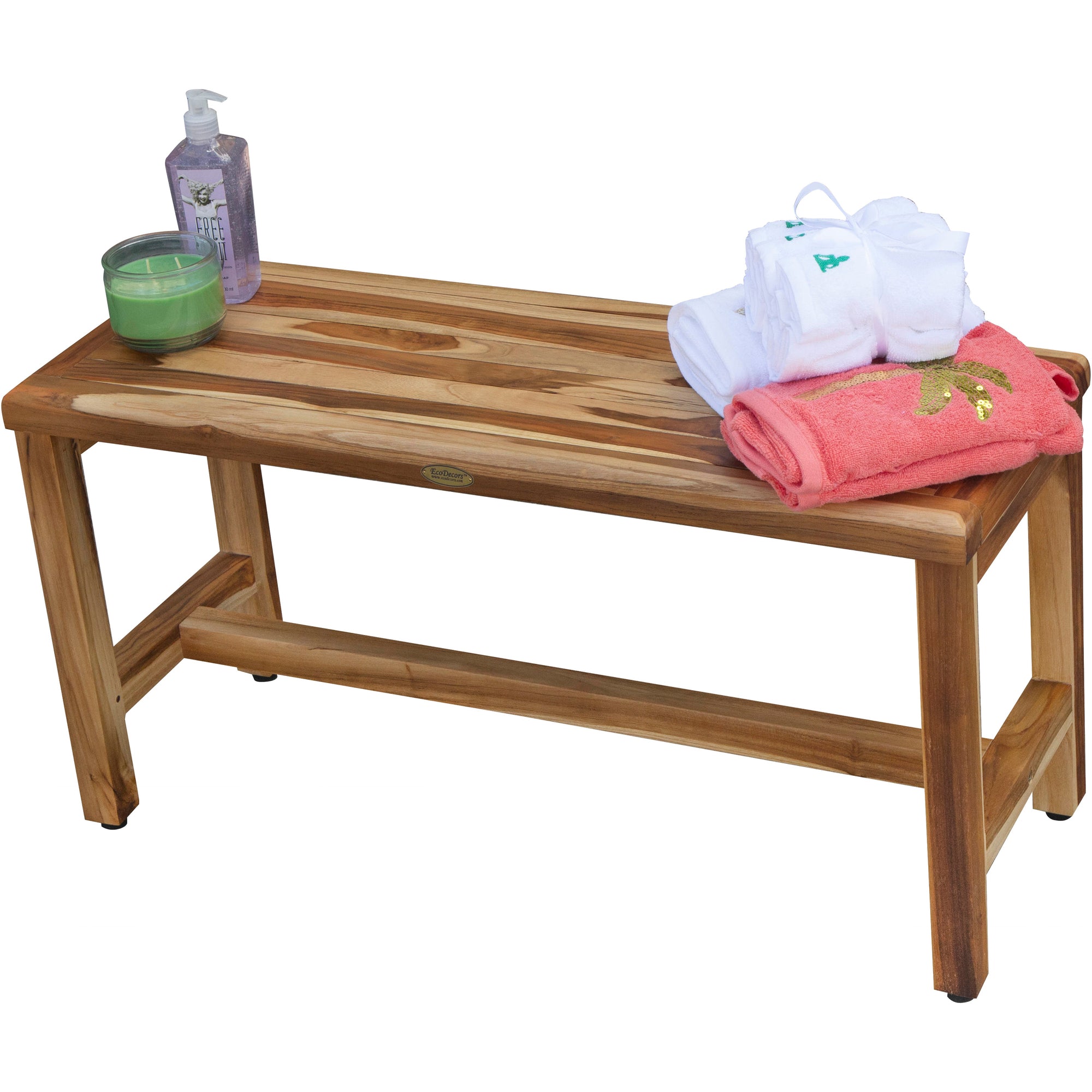 EcoDecors® Eleganto® 47" Teak Wood Shower Bench in EarthyTeak Finish