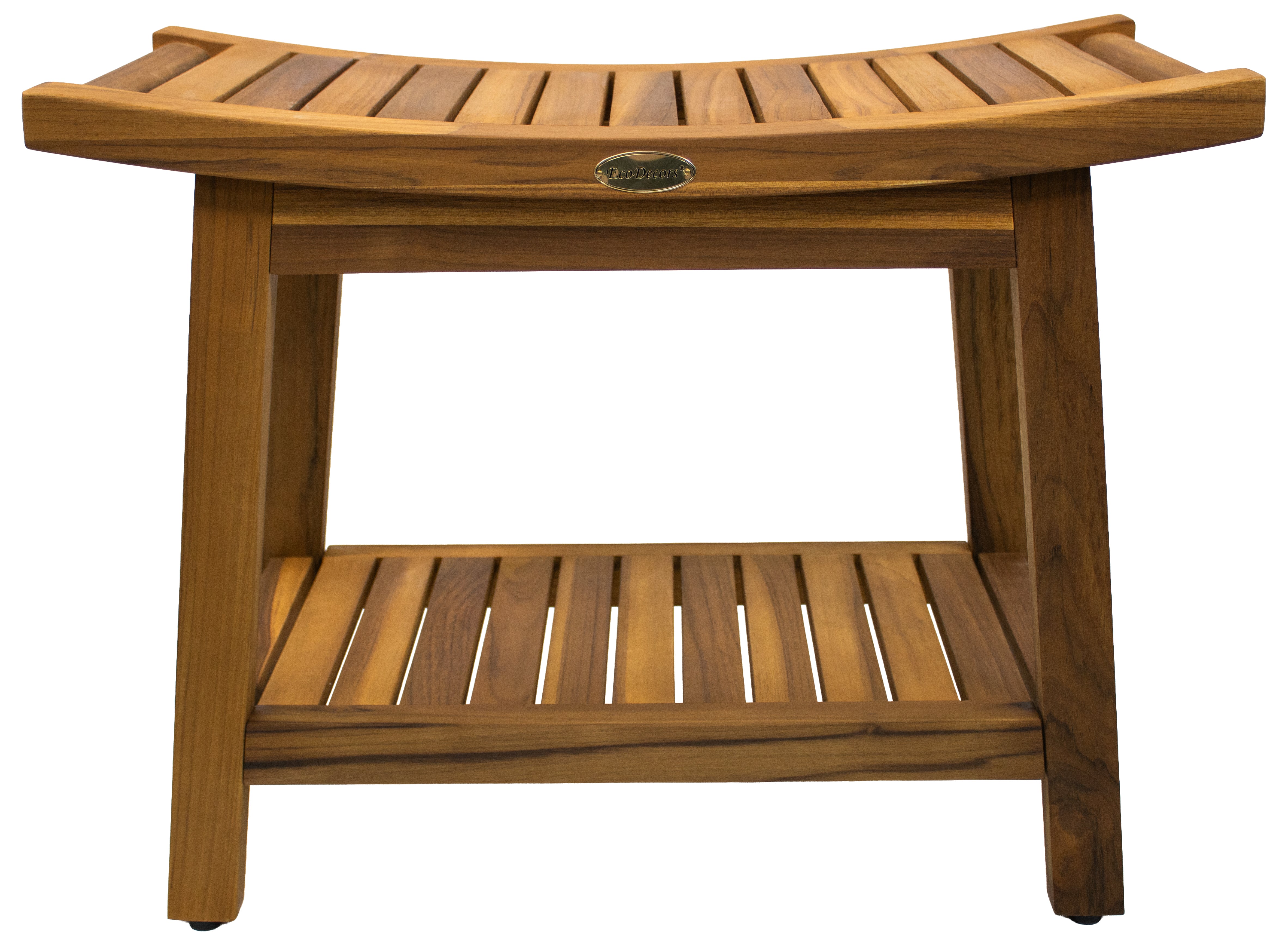 EcoDecors Harmony Gold 24" Solid Teak Shower Bench