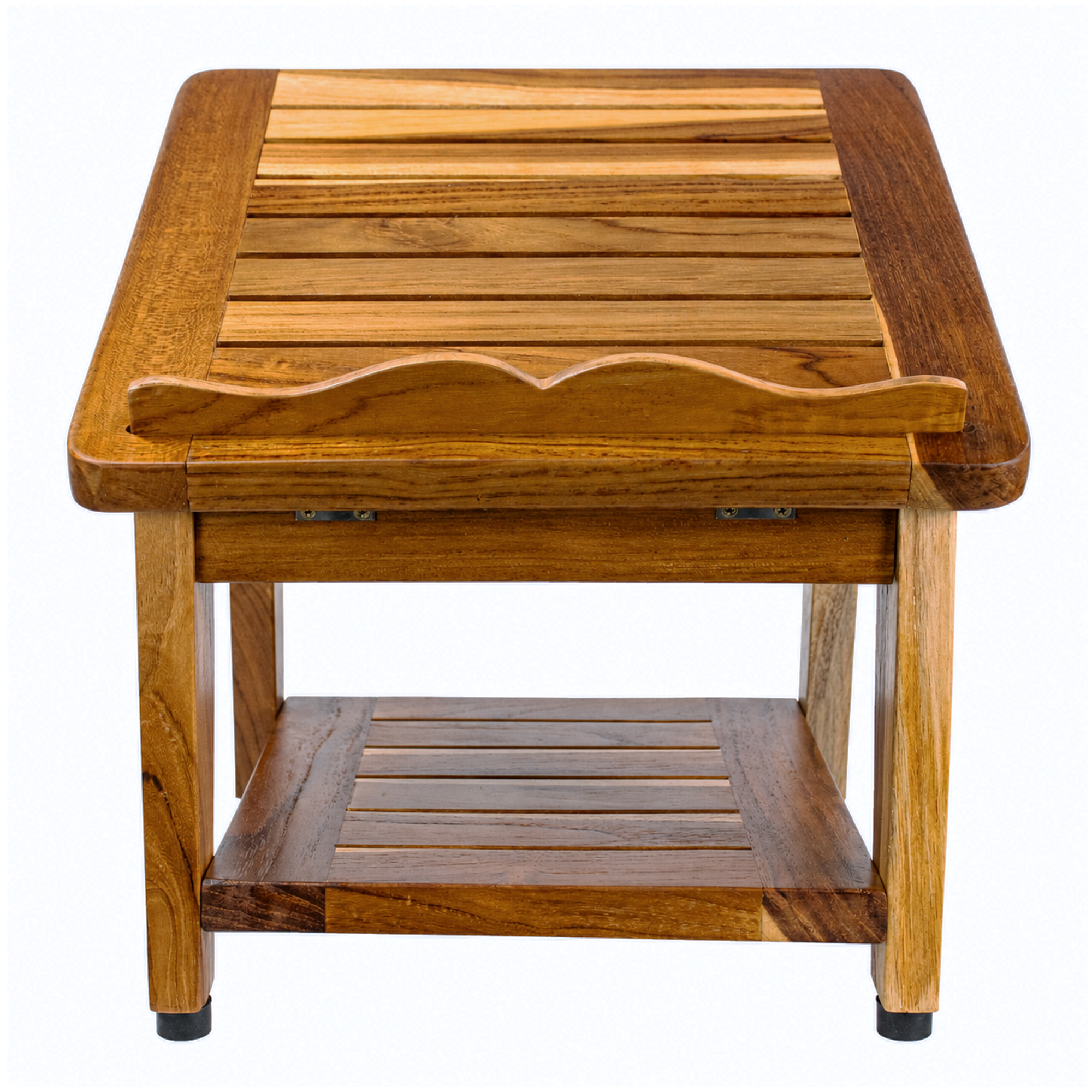 Teak Schtender Prayer Book Stand – Solid Wood Adjustable Book Rest for Torah, Siddur, Bible & Religious Study, Wooden Reading Stand with Storage Shelf