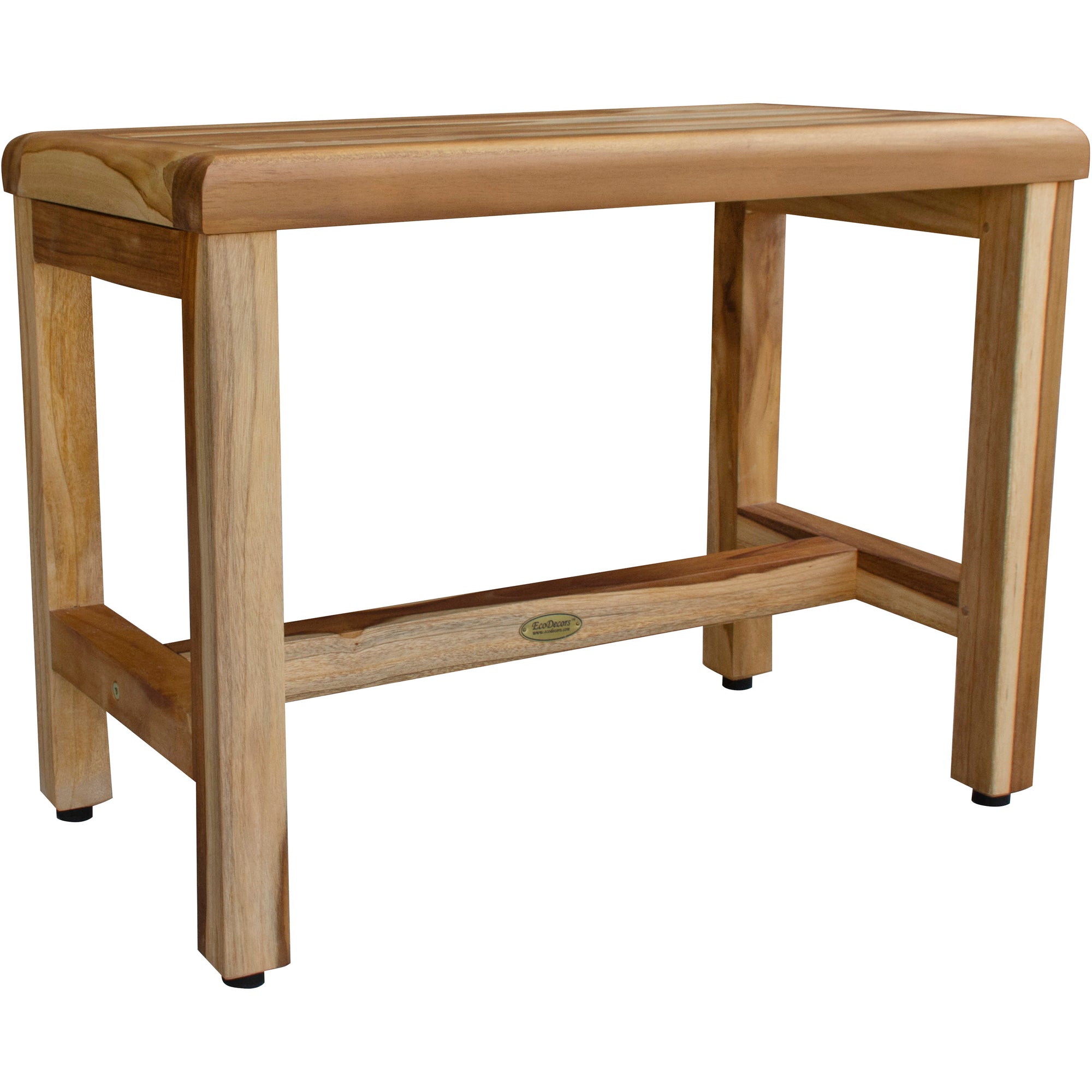 EcoDecors® Eleganto® 24" Teak Wood Shower Bench in EarthyTeak Finish