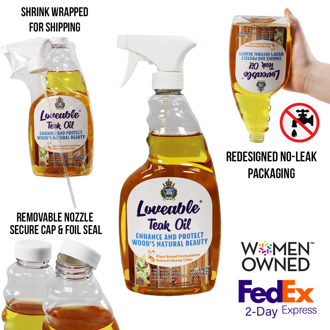 Loveable® Teak and Wood Protective Oil in 24 oz. Spray Bottle