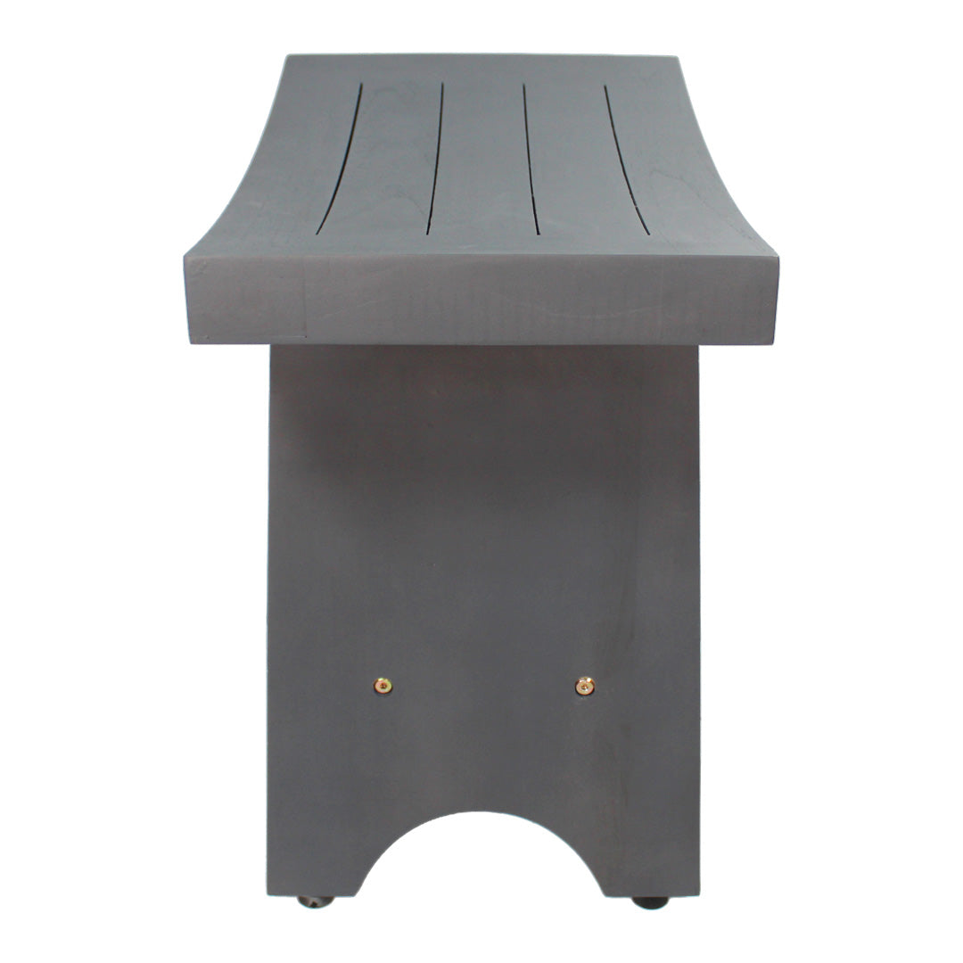CoastalVogue® Serenity® 18" Teak Wood Shower Bench in Lunar Gray Finish