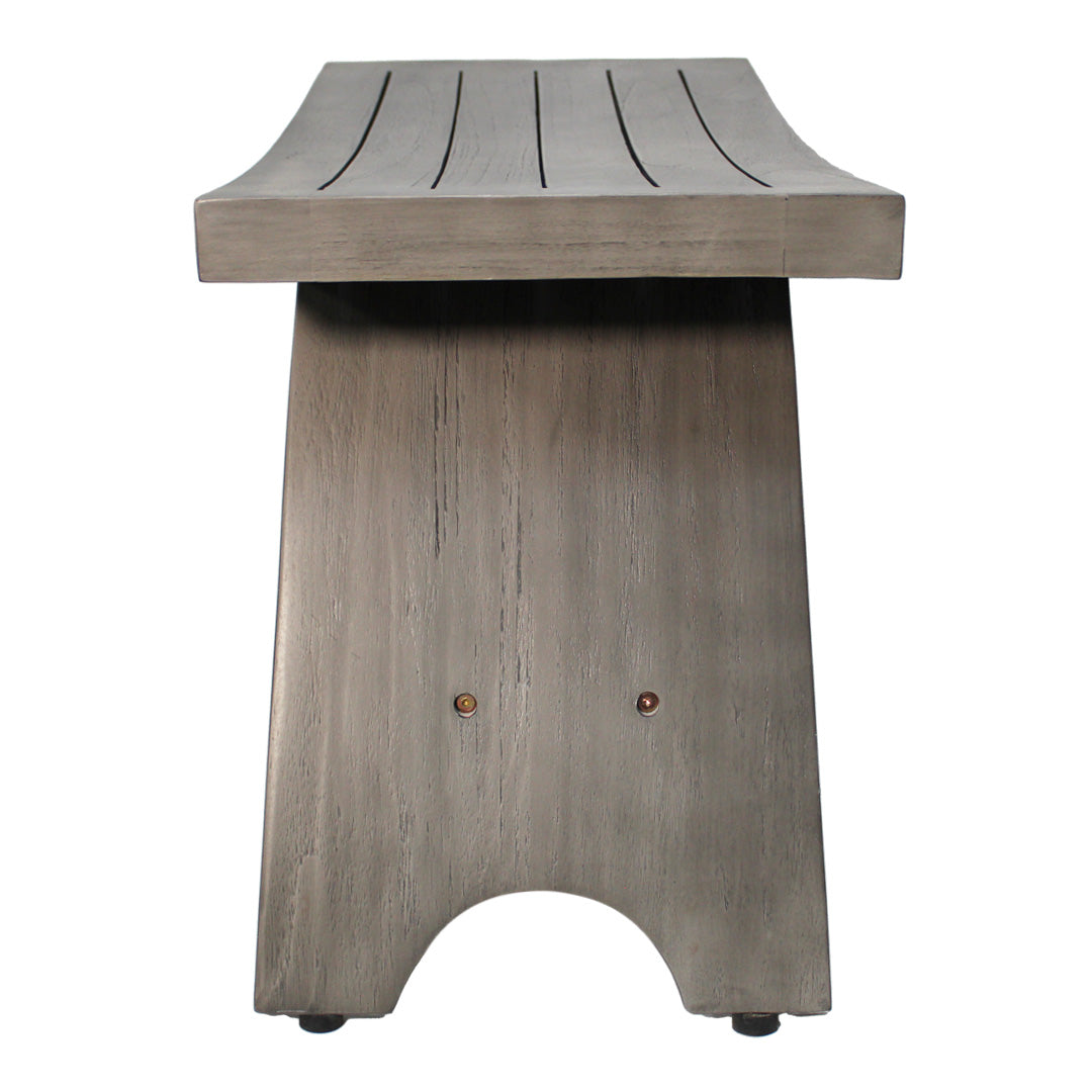 CoastalVogue® Serenity® Antique Gray 30"L Teak Shower Bench With Shelf