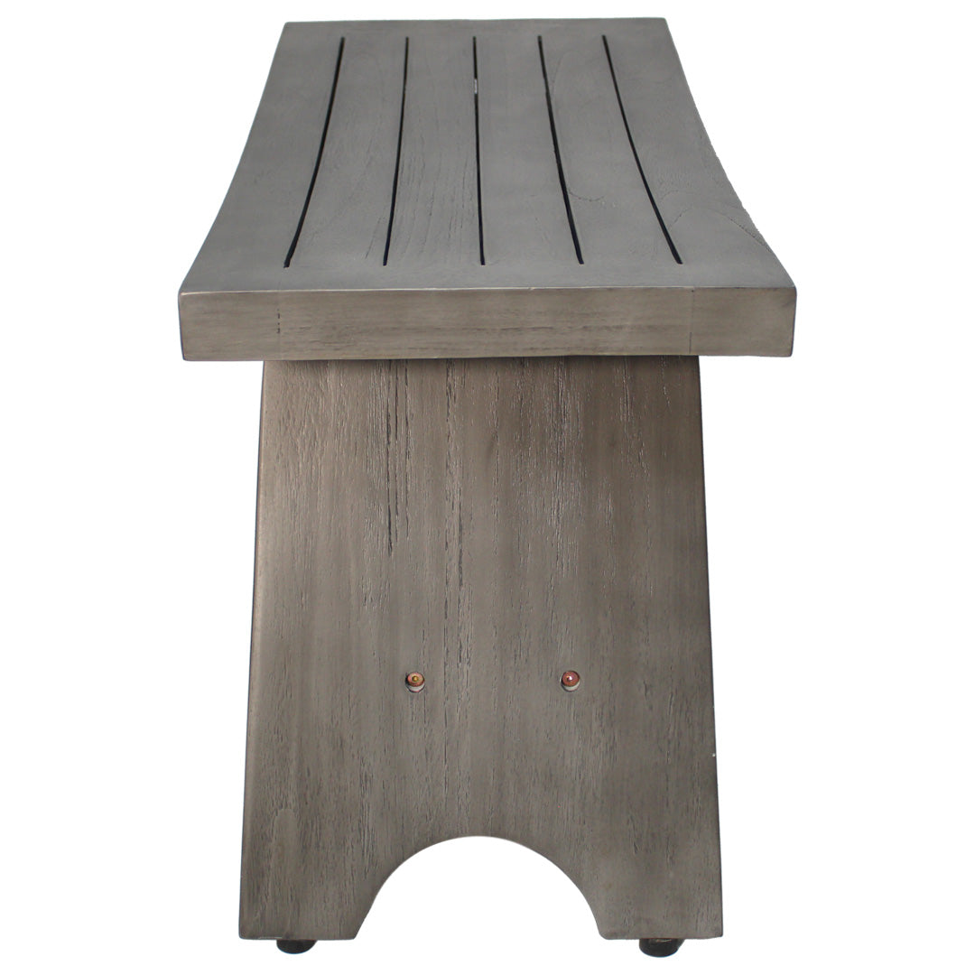 CoastalVogue® Serenity® Antique Gray 30"L Teak Shower Bench With Shelf