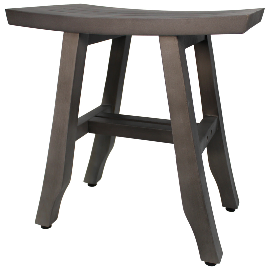 CoastalVogue® Satori® 18" Teak Wood Shower Bench in Antique Gray Finish