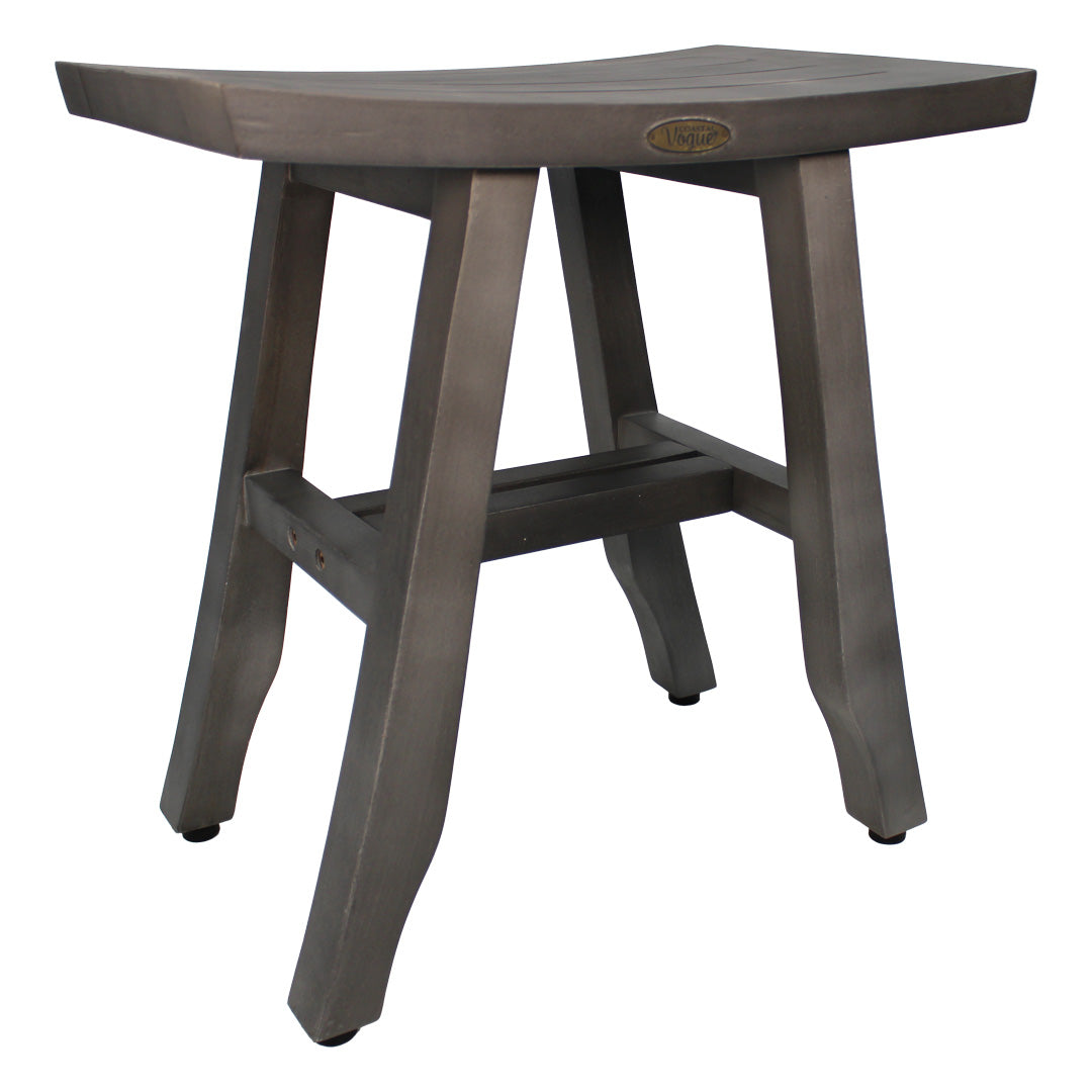 CoastalVogue® Satori® 18" Teak Wood Shower Bench in Antique Gray Finish