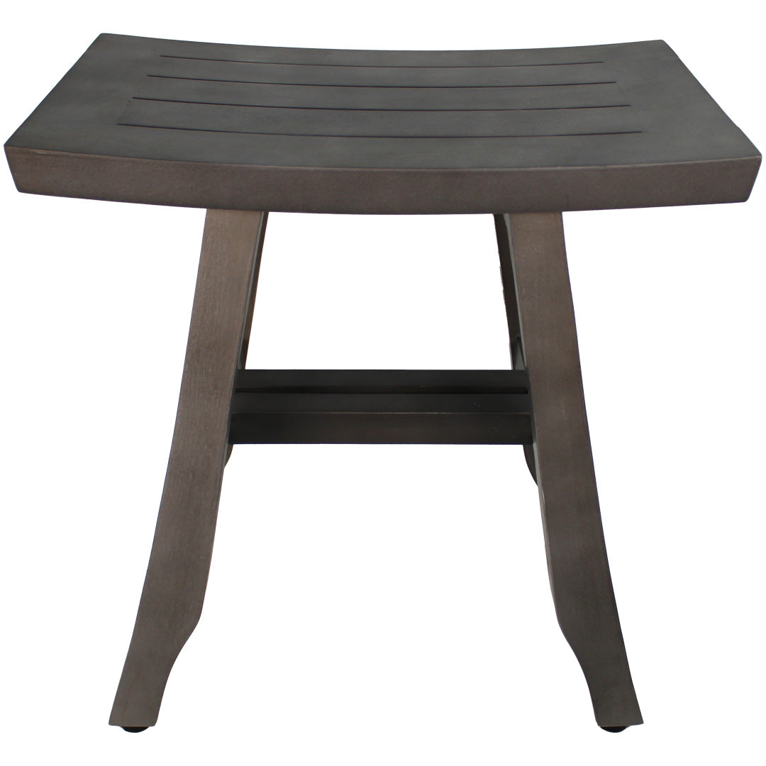 CoastalVogue® Satori® 18" Teak Wood Shower Bench in Antique Gray Finish