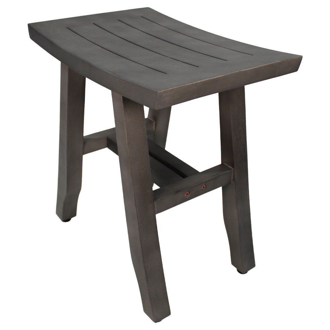 CoastalVogue® Satori® 18" Teak Wood Shower Bench in Antique Gray Finish