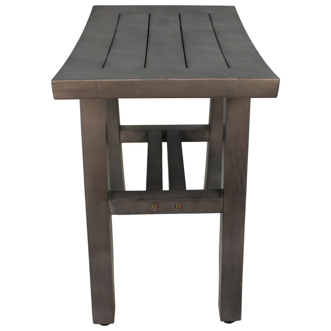 CoastalVogue® Satori® 18" Teak Wood Shower Bench in Antique Gray Finish