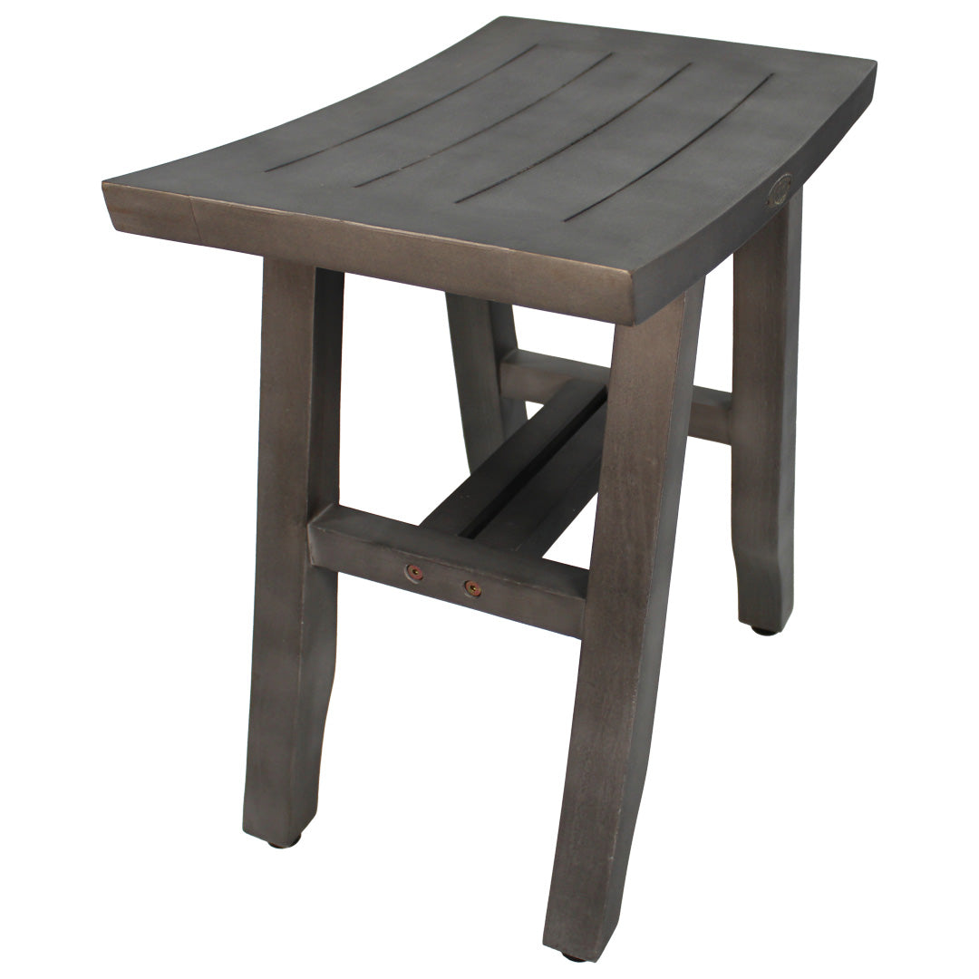 CoastalVogue® Satori® 18" Teak Wood Shower Bench in Antique Gray Finish