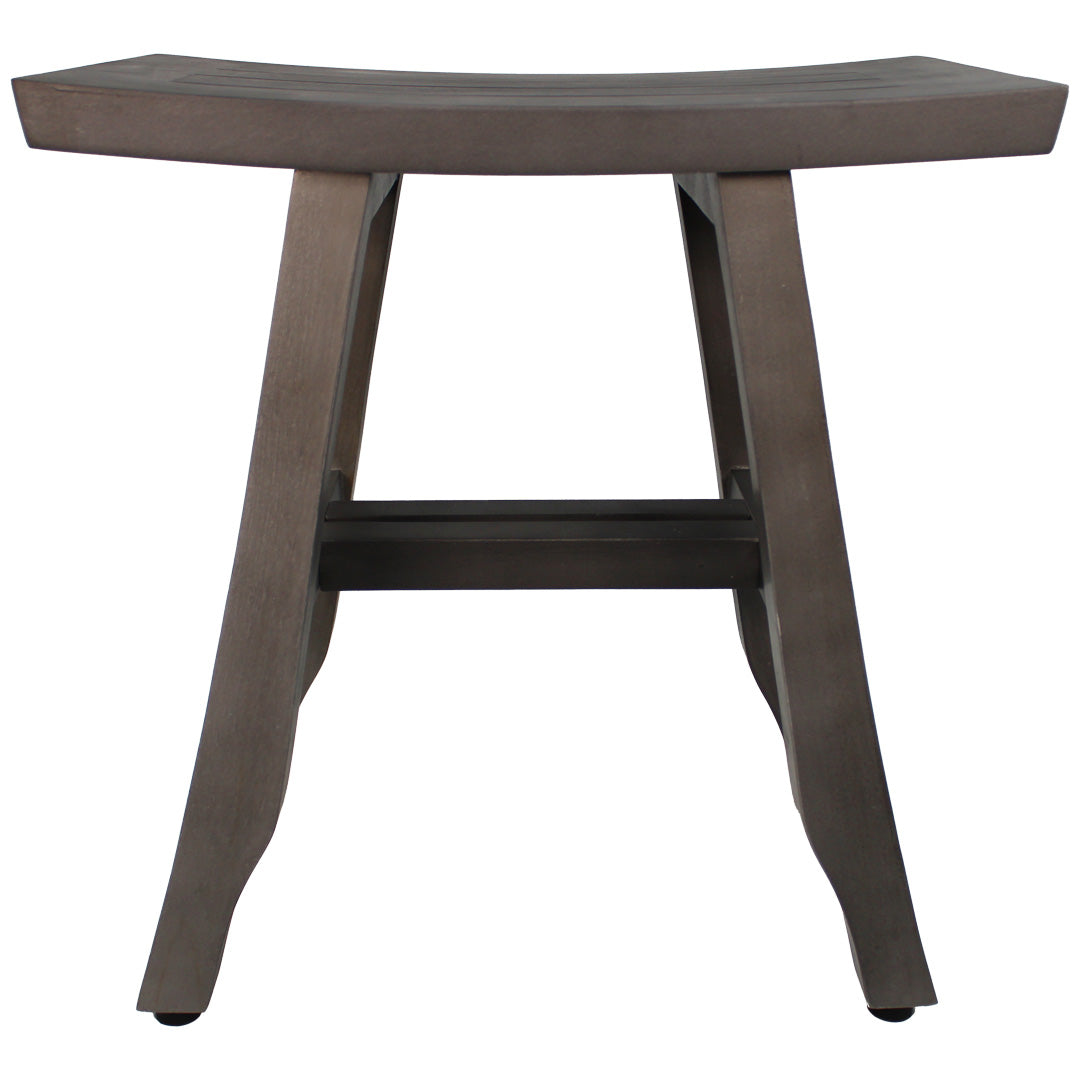 CoastalVogue® Satori® 18" Teak Wood Shower Bench in Antique Gray Finish