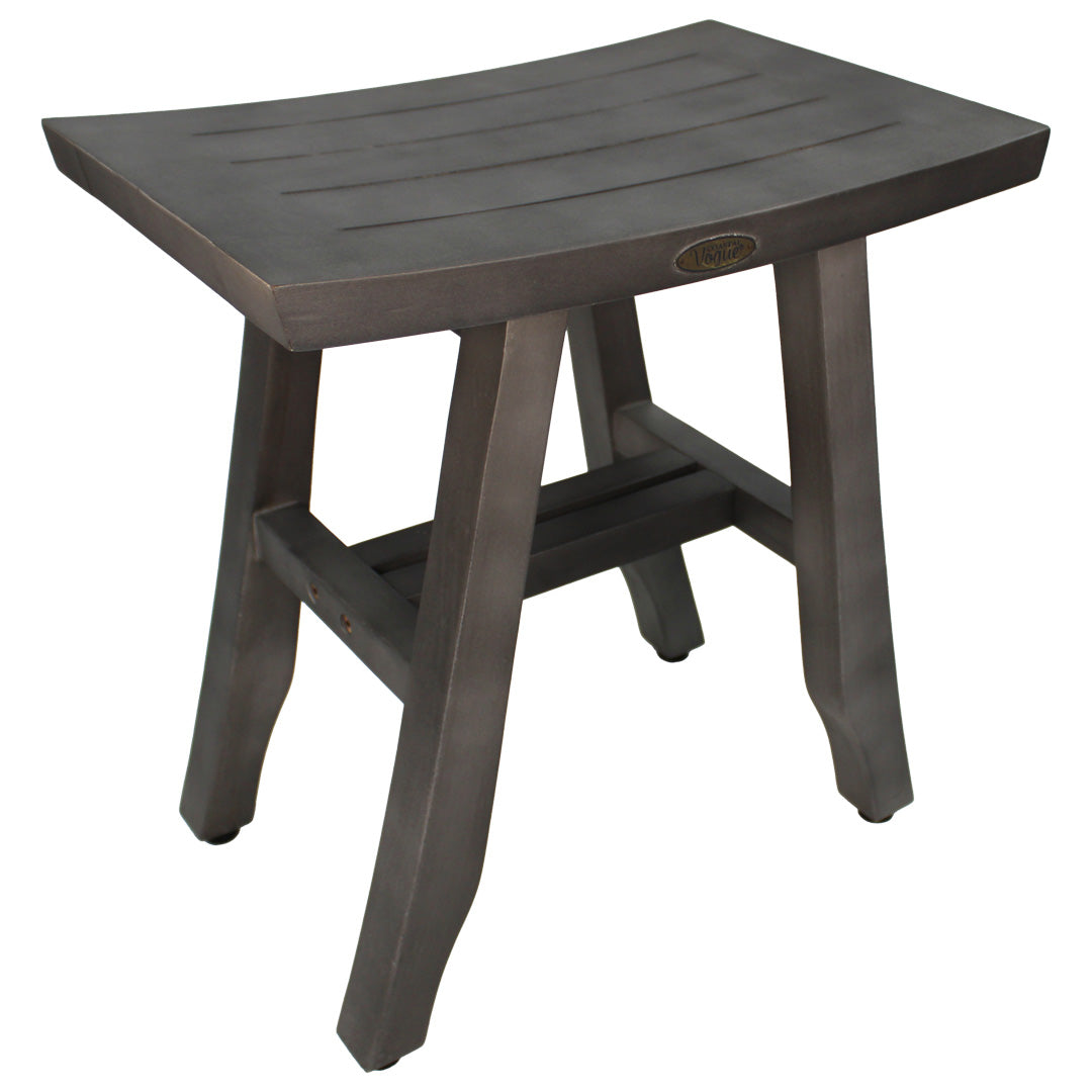 CoastalVogue® Satori® 18" Teak Wood Shower Bench in Antique Gray Finish