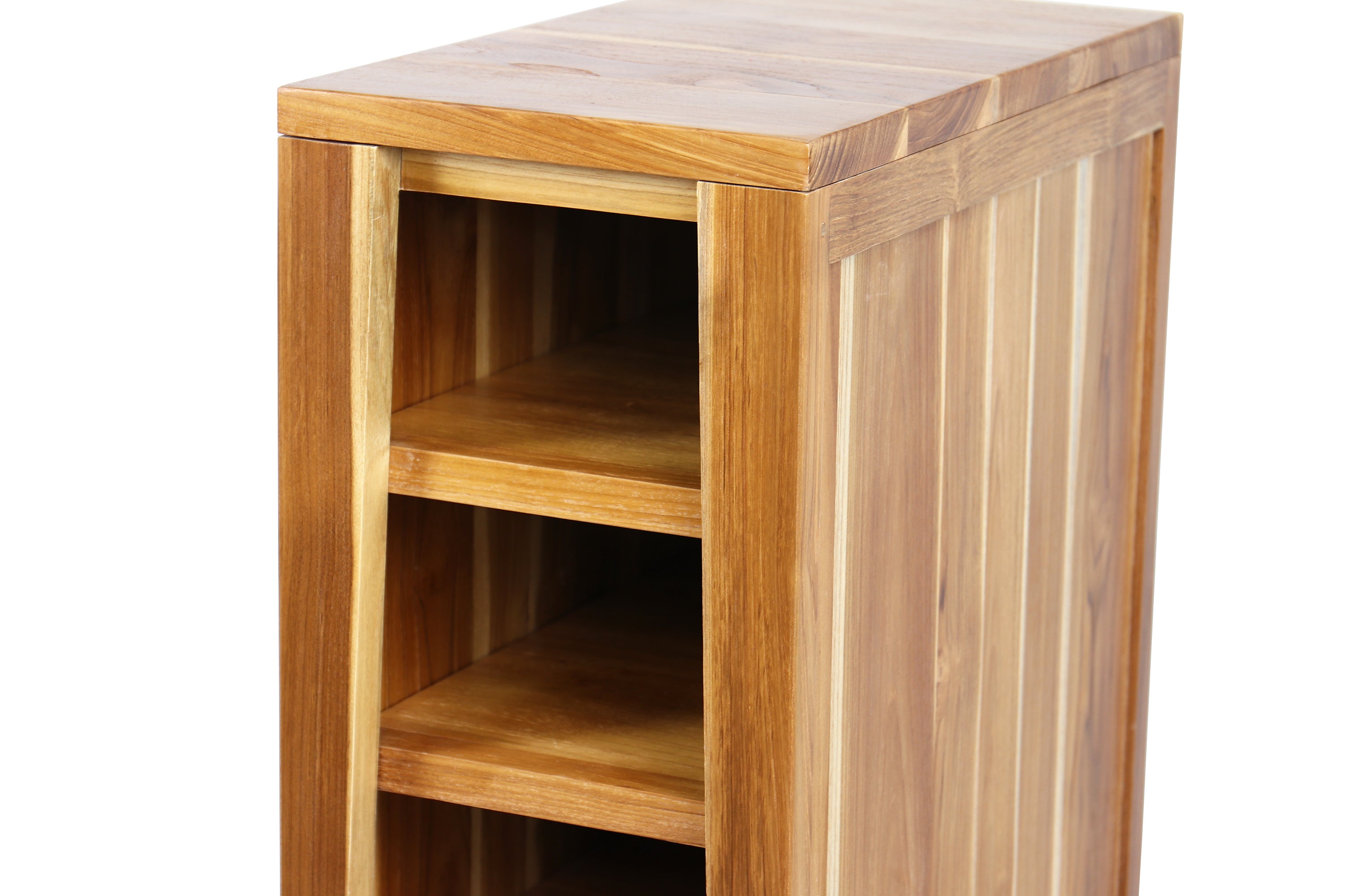 Significado® 30" Teak Wood Bathroom Vanity - Signifiacado® 12”L Modular Compact Side Vanity with Shelves - Significado® 24" x 35" Teak Wood Wall Mirror