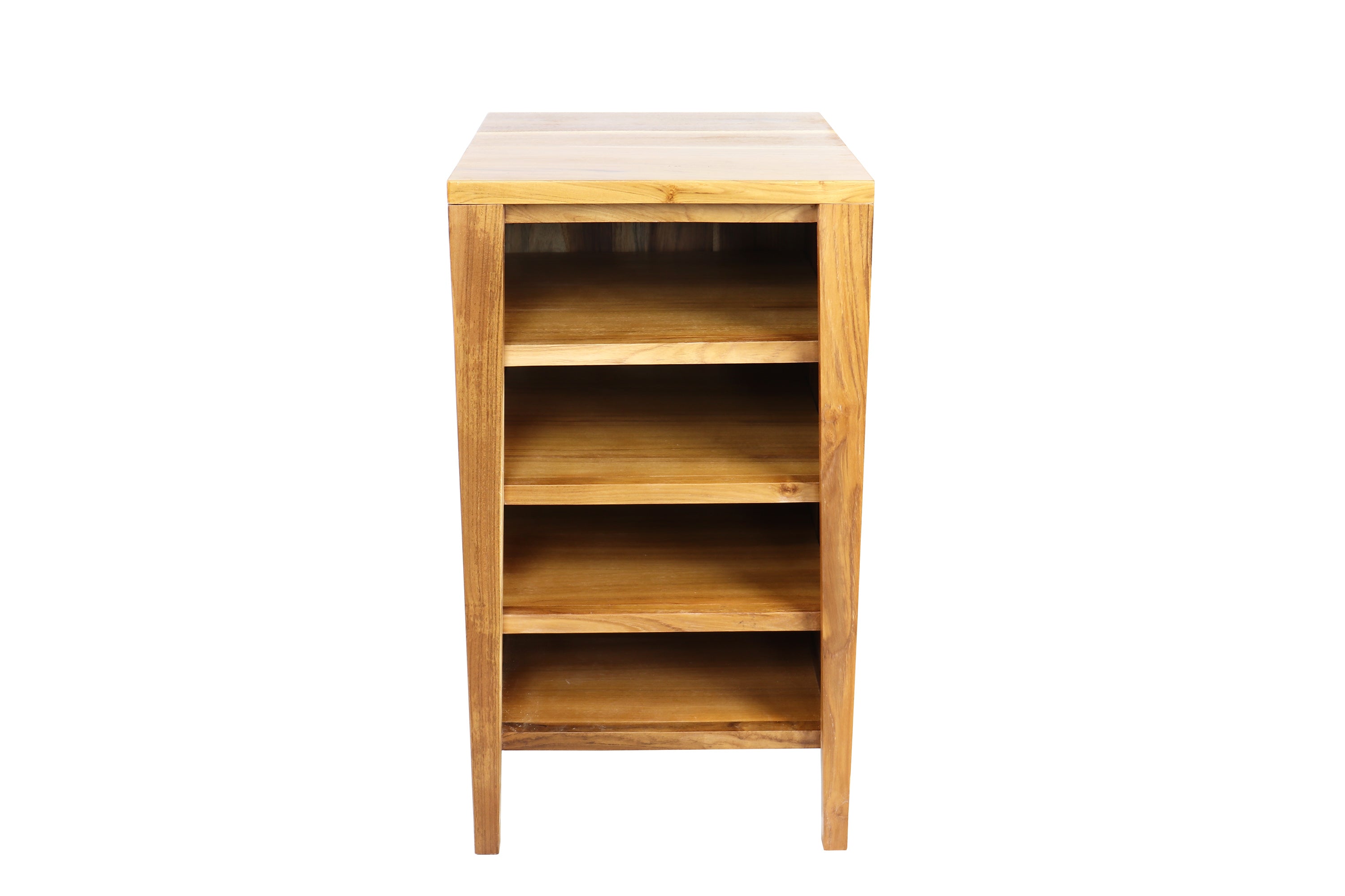 EcoDecors® Significado® 24" Teak Wood Bathroom Vanity - ignifiacado® 18”L Modular Compact Side Vanity with Shelves- Significado® 24" x 35" Teak Wood Wall Mirror