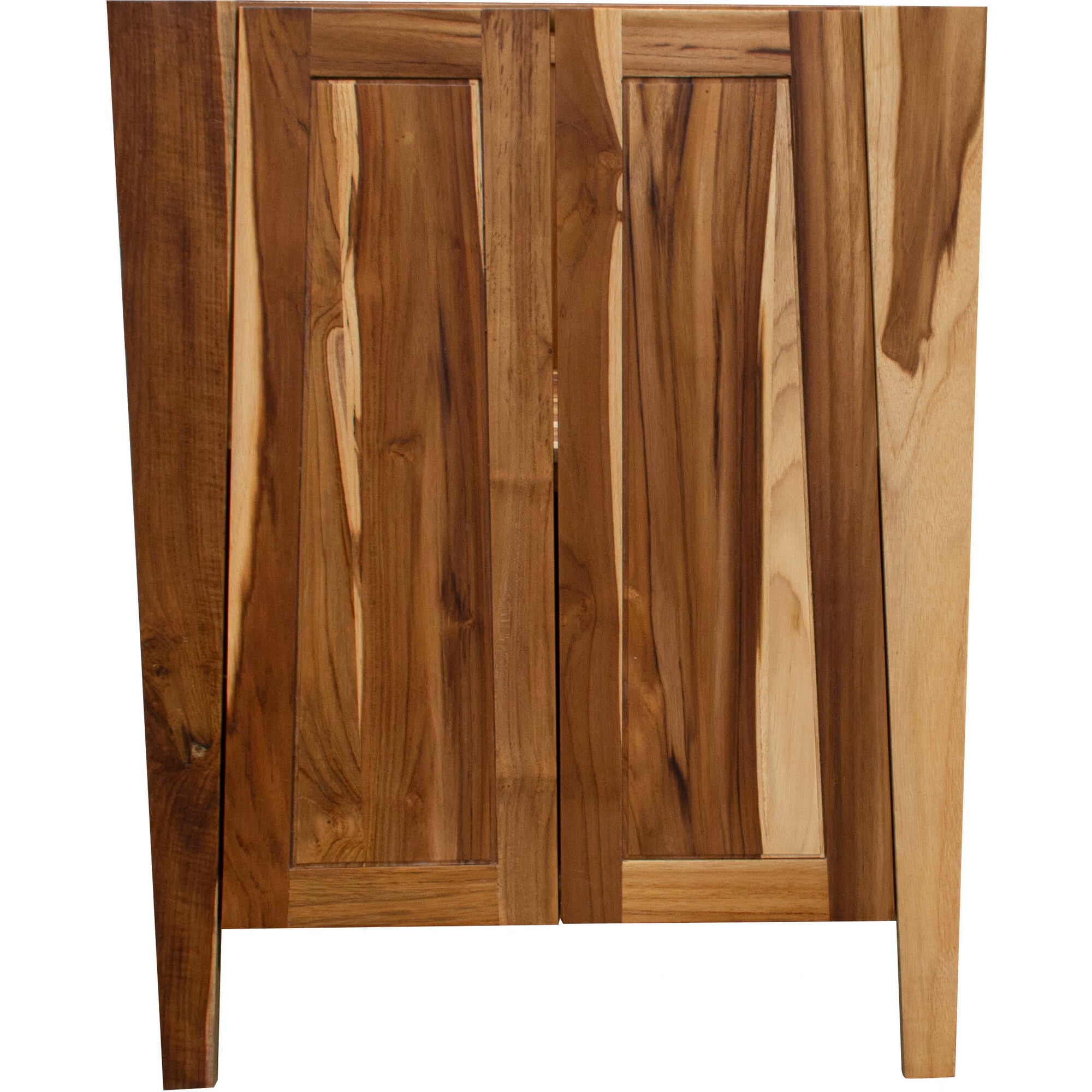 EcoDecors® Significado® 24" Teak Wood Bathroom Vanity - Signifiacado® 12”L Modular Compact Side Vanity with Door -Significado® 24" x 35" Teak Wood Wall Mirror