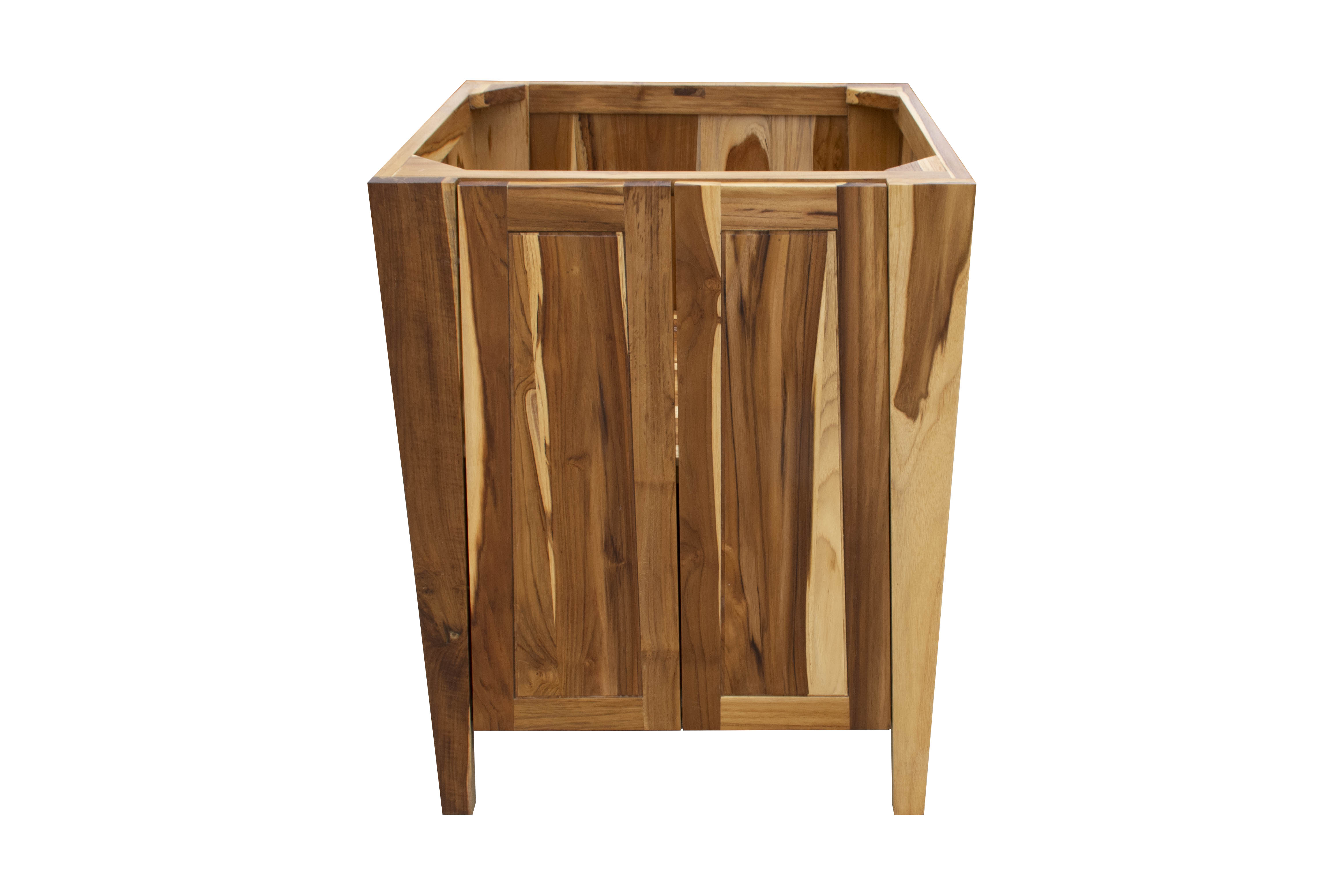 Significado® 24" Teak Wood Bathroom Vanity - Signifiacado® 12”L Modular Compact Side Vanity with Shelves - Signifiacado® 12”L Modular Compact Side Vanity with Door - Significado® 24" x 35" Teak Wood Wall Mirror