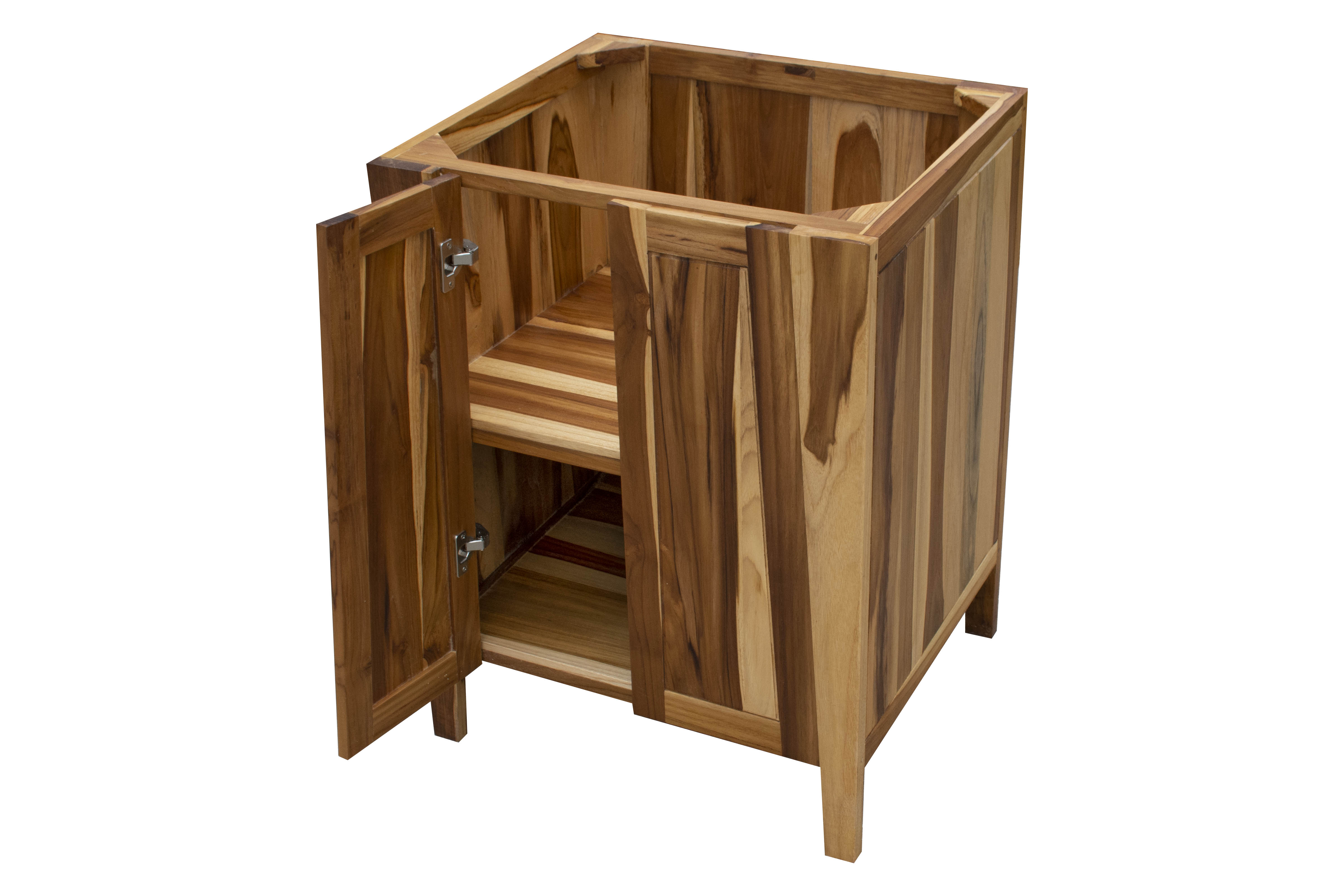 Significado® 24" Teak Wood Bathroom Vanity - Signifiacado® 12”L Modular Compact Side Vanity with Shelves - Signifiacado® 12”L Modular Compact Side Vanity with Door - Significado® 24" x 35" Teak Wood Wall Mirror