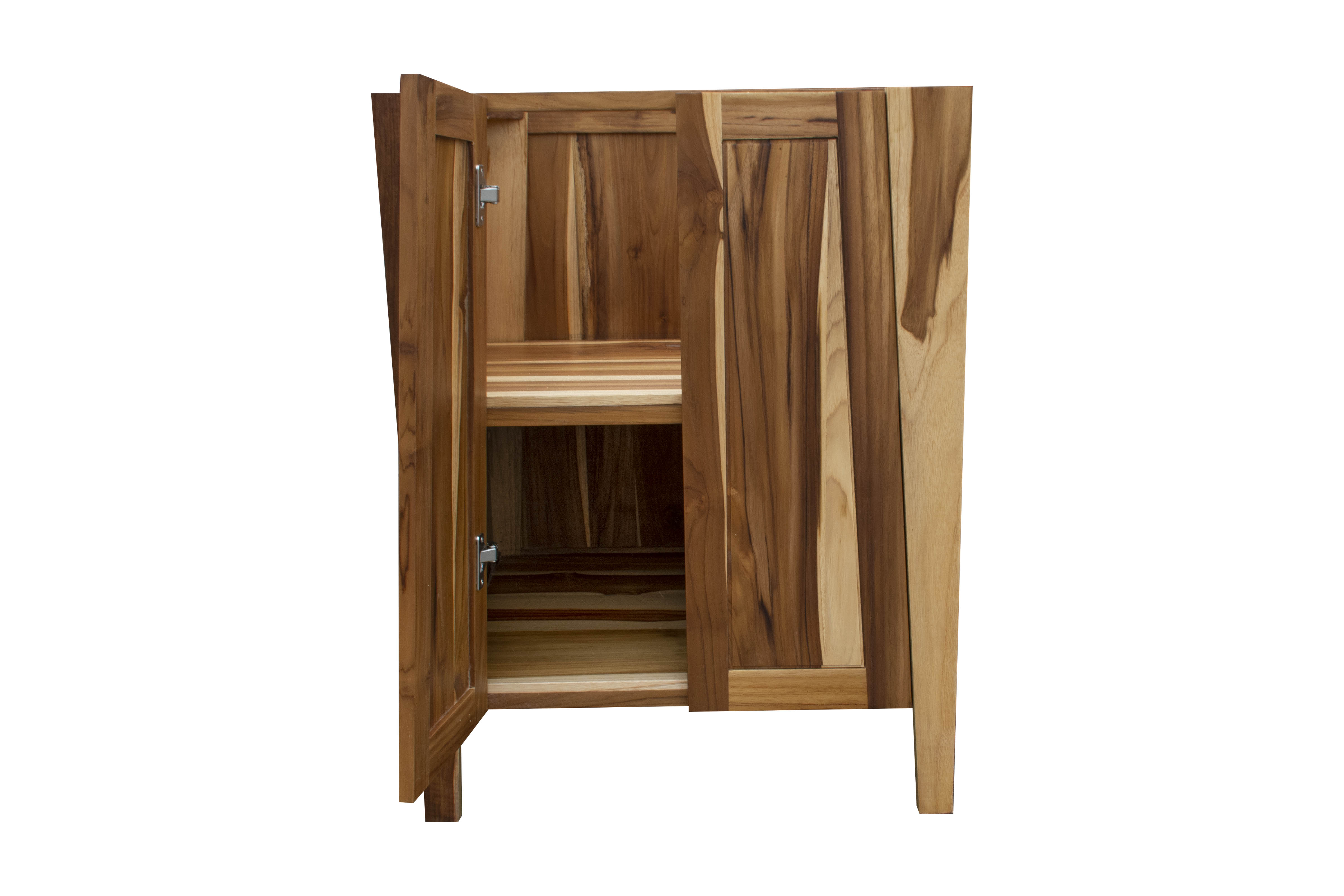 Significado® 24" Teak Wood Bathroom Vanity - Signifiacado® 12”L Modular Compact Side Vanity with Shelves - Signifiacado® 12”L Modular Compact Side Vanity with Door - Significado® 24" x 35" Teak Wood Wall Mirror