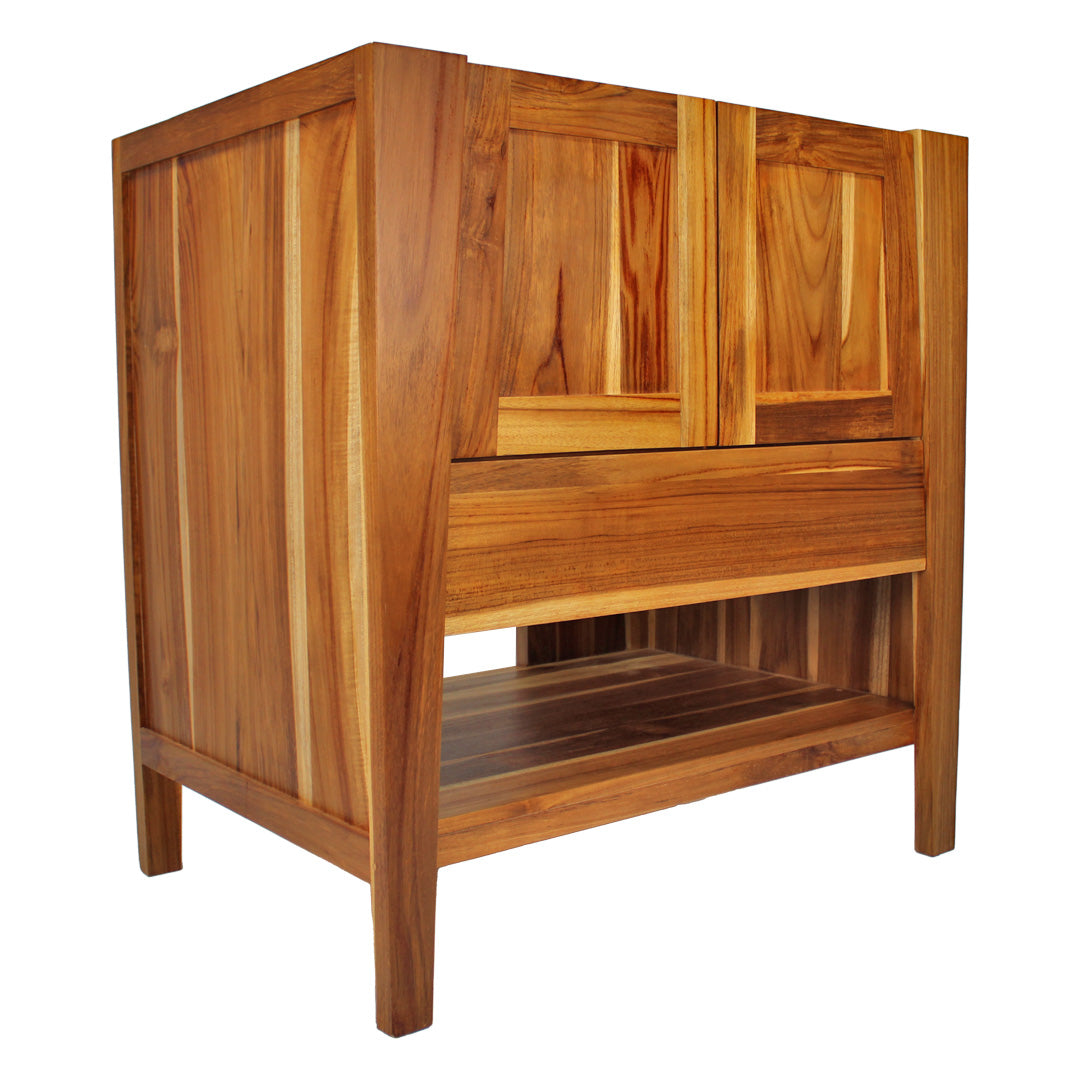 EcoDecors® Significado® 30" Teak Wood Free Standing Bathroom Vanity in EarthyTeak Finish