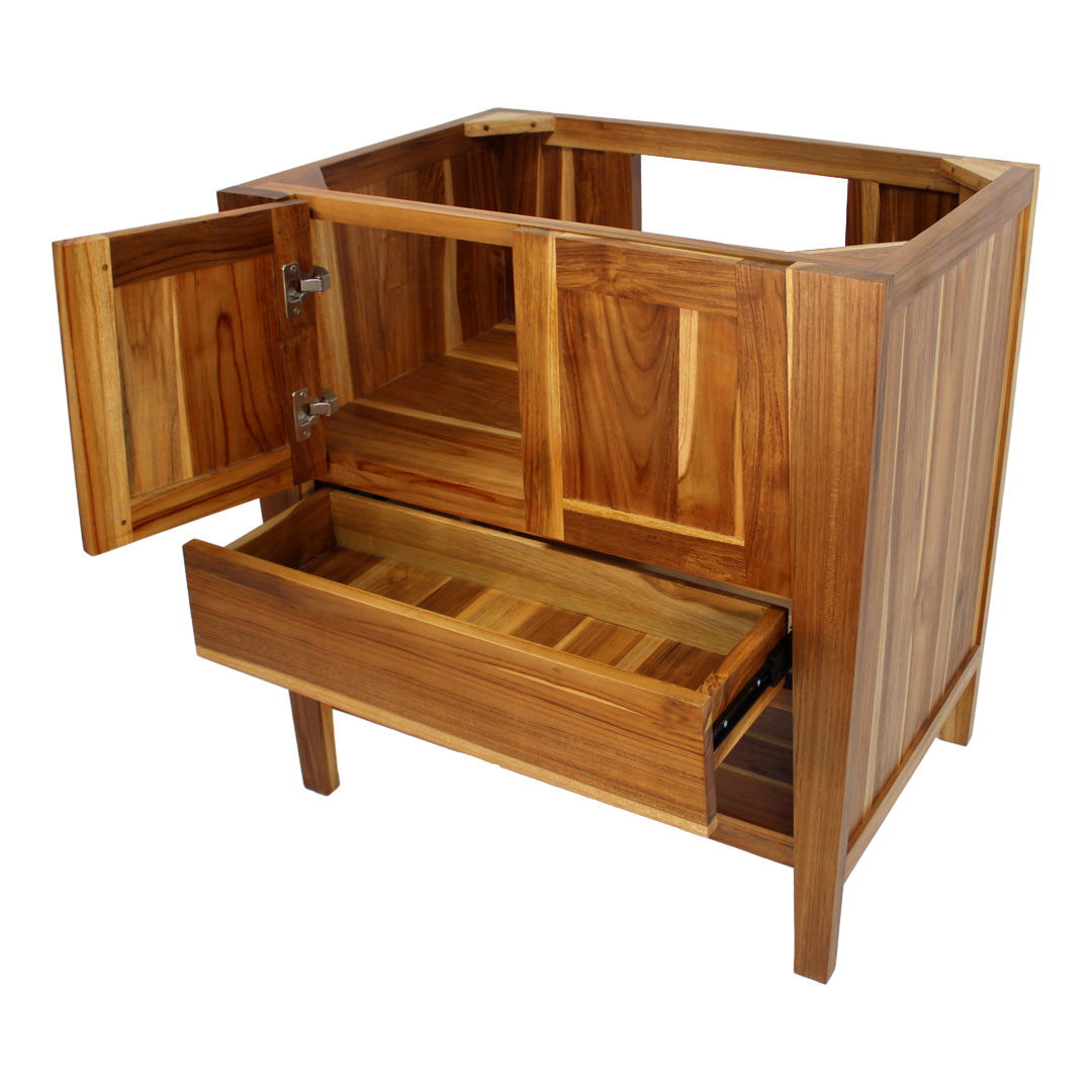 EcoDecors® Significado® 30" Teak Wood Free Standing Bathroom Vanity in EarthyTeak Finish