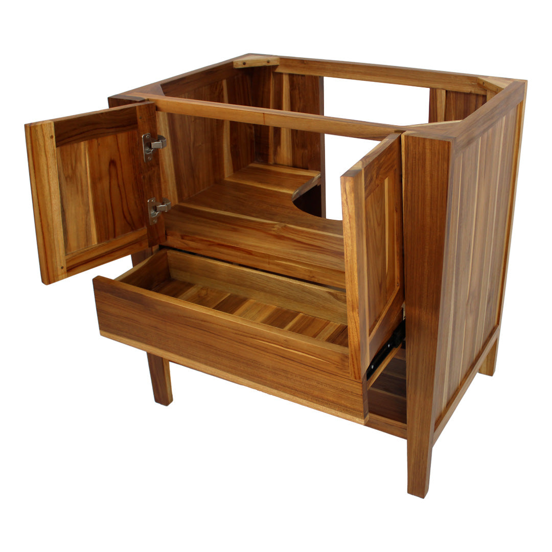 EcoDecors® Significado® 30" Teak Wood Free Standing Bathroom Vanity in EarthyTeak Finish