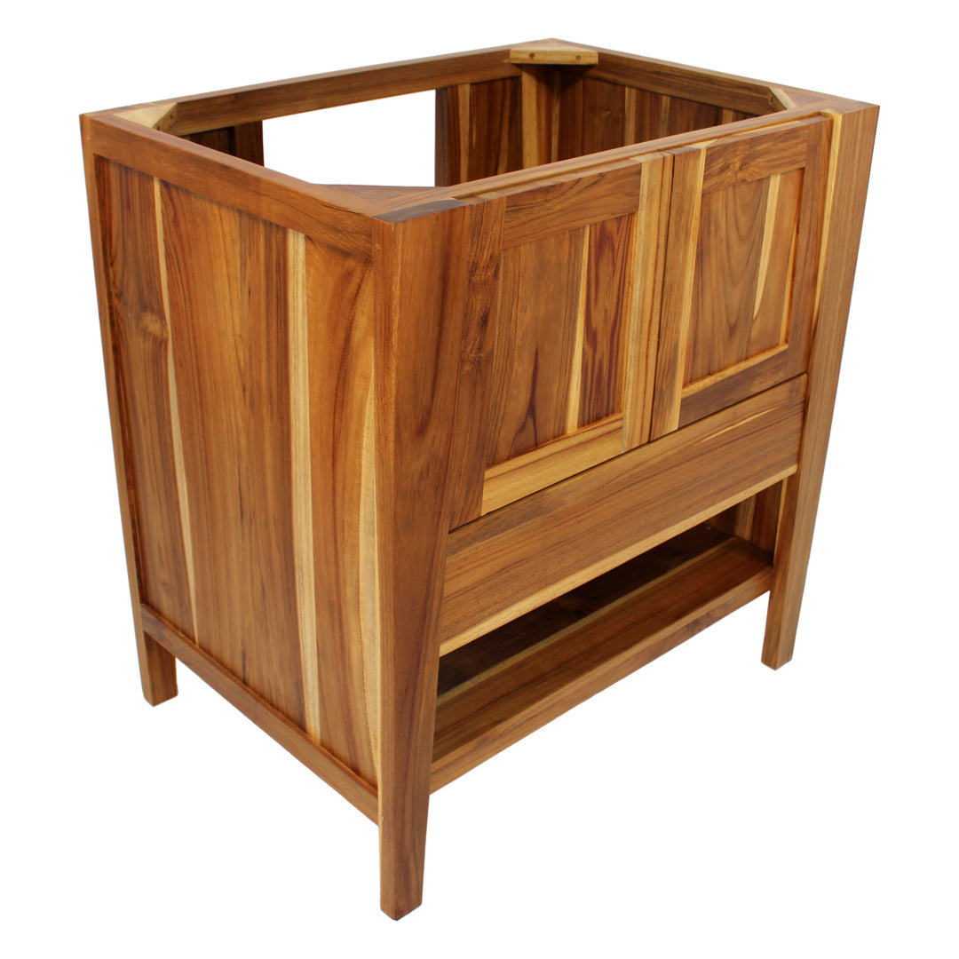 EcoDecors® Significado® 30" Teak Wood Free Standing Bathroom Vanity in EarthyTeak Finish