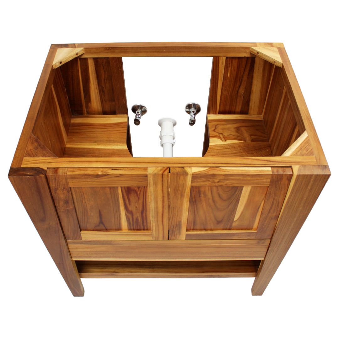 EcoDecors® Significado® 30" Teak Wood Free Standing Bathroom Vanity in EarthyTeak Finish