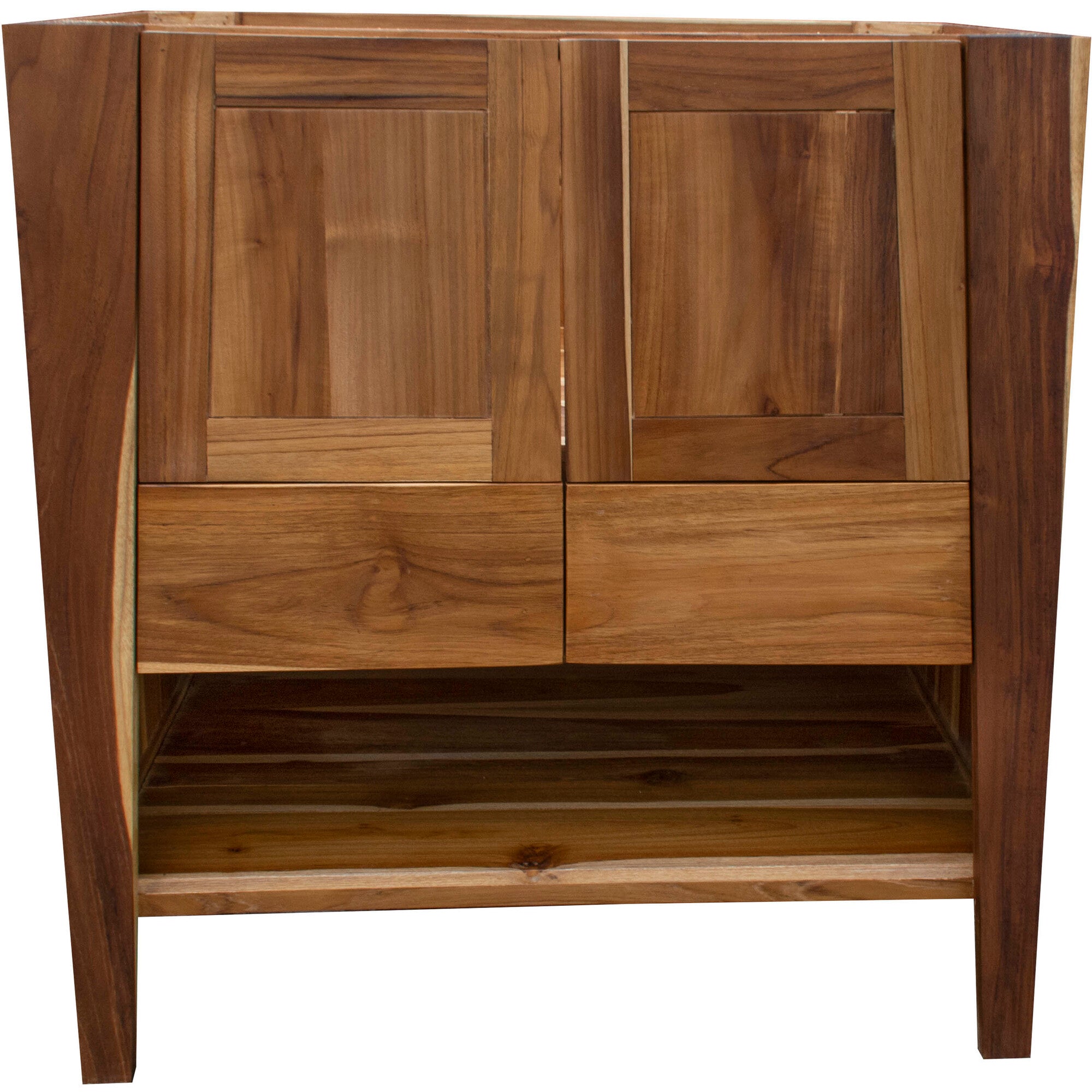 Significado® 30" Teak Wood Bathroom Vanity - Signifiacado® 18”L Modular Compact Side Vanity with Door- Significado® 24" x 35" Teak Wood Wall Mirror