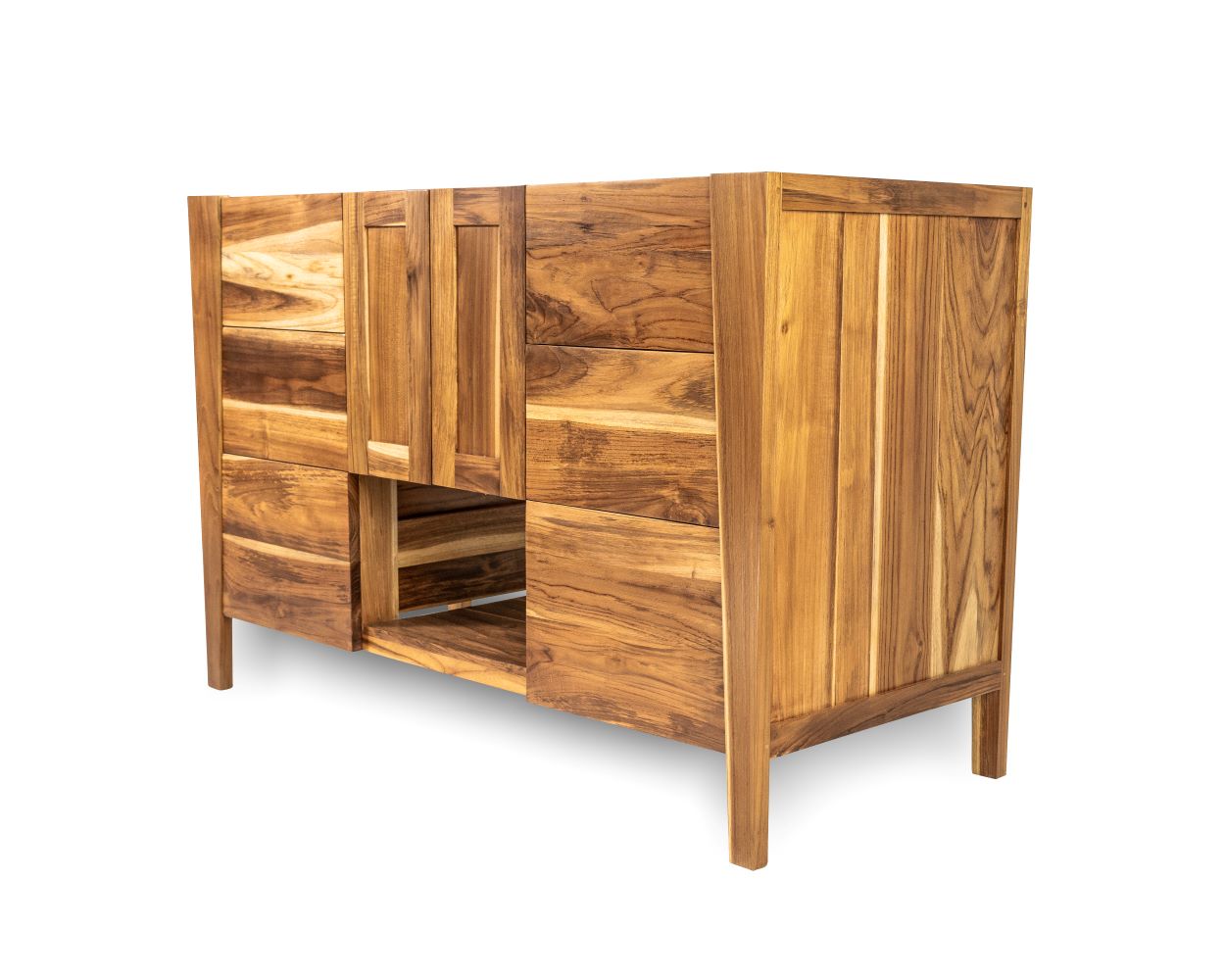 EcoDecors® Significado® 48" Teak Wood Free Standing Bathroom Vanity in EarthyTeak Finish