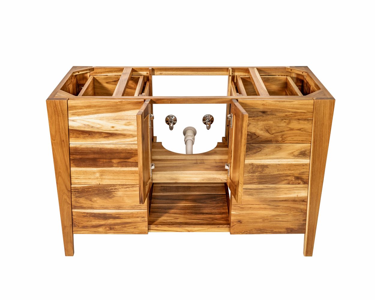 EcoDecors® Significado® 48" Teak Wood Free Standing Bathroom Vanity in EarthyTeak Finish